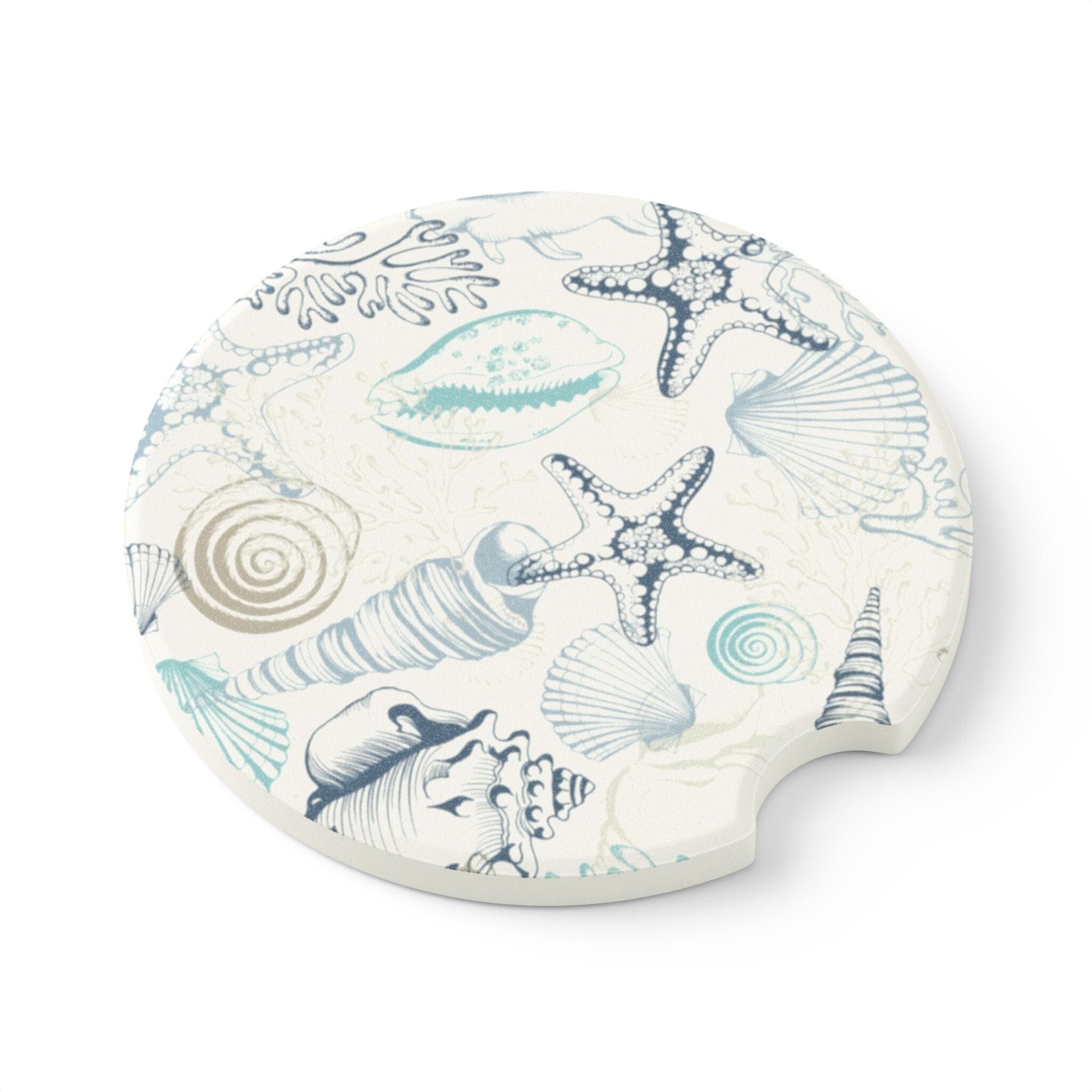 Ocean-Inspired Seashell Car Coaster Set, Summer Drink Cup Holder Coasters • Cute Car Accessories Home Decor Printify 2.6'' × 2.6" 1pc