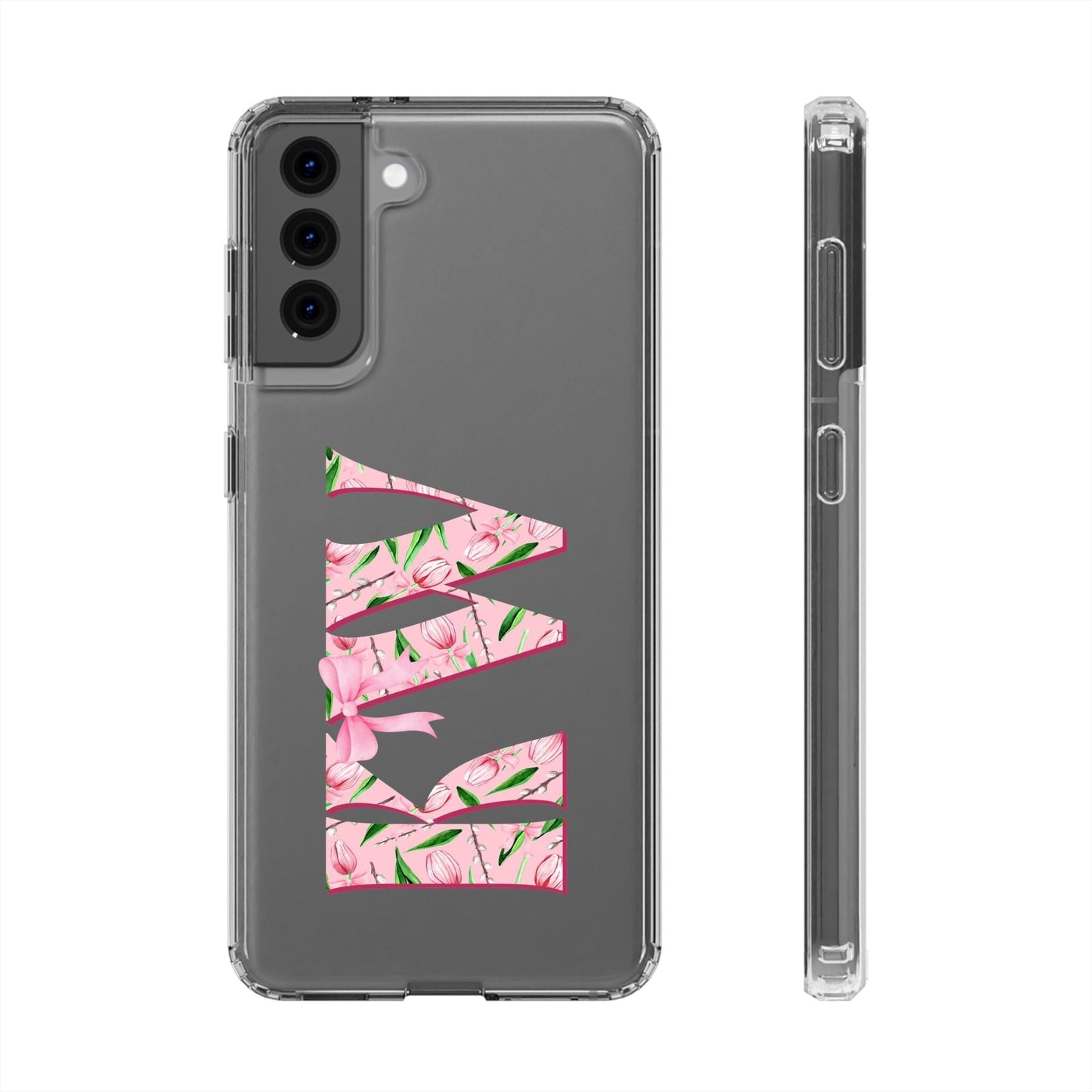 Initials iPhone 16 Pro Case, Clear Phone Cases • Designed to fit Most iPhone and Samsung Phones Phone Case Printify Samsung Galaxy S21 Without gift packaging
