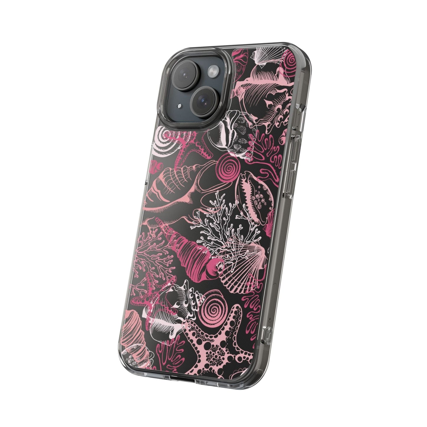 Pink Seashells Phone Case, Clear Summer Phone Cases Compatible with most iPhone and Samsung Galaxy Models Phone Case Printify