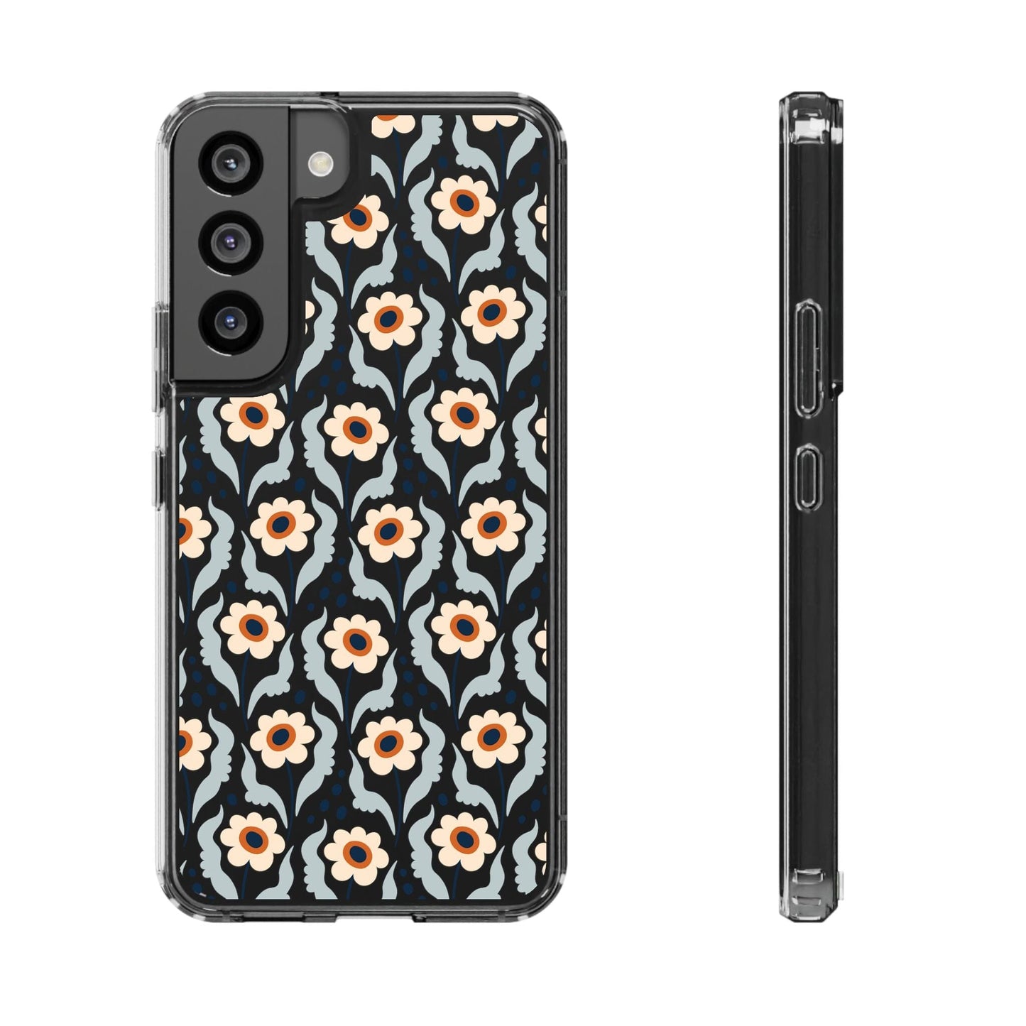Retro Daisies Clear Phone Case • Designed to fit Most iPhone and Samsung Phones Phone Case Printify Samsung Galaxy S22 Without gift packaging