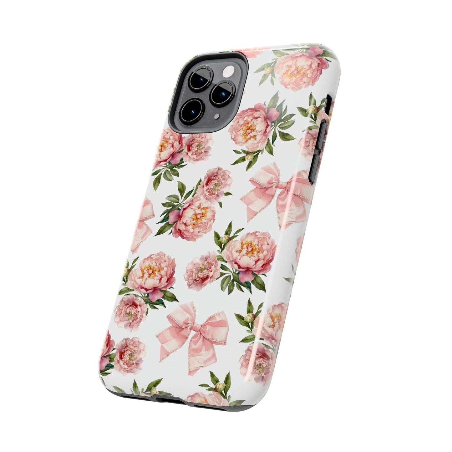 Coquette iPhone 15 Phone Case, Pink Floral Phone Case, Summer Flowers Phonecase, Peonies and Bows iPhone 12, iPhone 14, Samsung Galaxy S23 Phone Case Printify