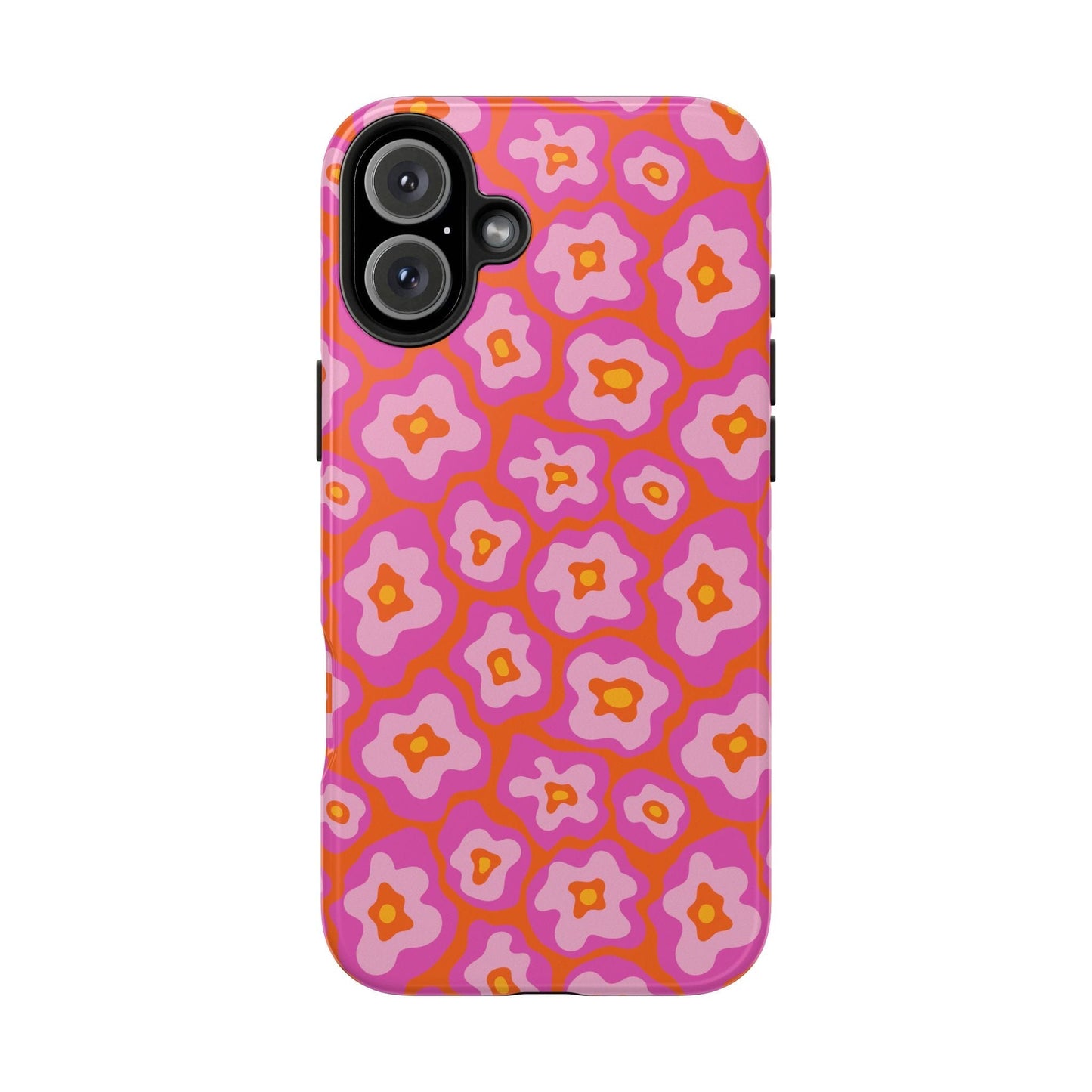 Abstract Pink Floral Phone Case • Tough Phone Case Designed to fit most iPhone and Samsung Phones Phone Case Printify iPhone 16 Plus