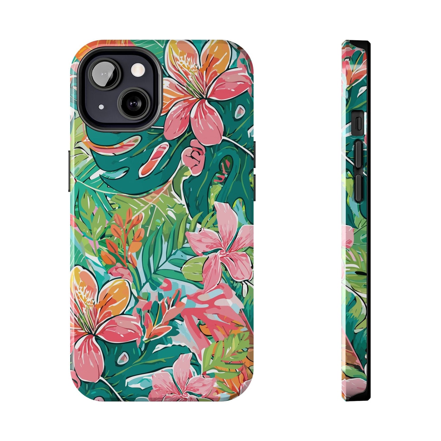 Tropical Brights Floral iPhone 16 Phone Cases • Designed to fit most iPhone and Samsung Models Phone Case Printify iPhone 13