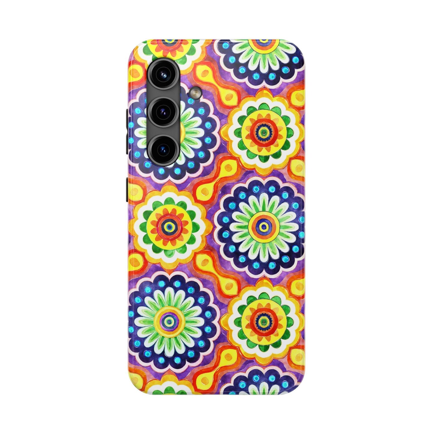 Rainbow Mandala Phone Case • Designed to Fit Most iPhone and Samsung Models Phone Case Printify Samsung Galaxy S24