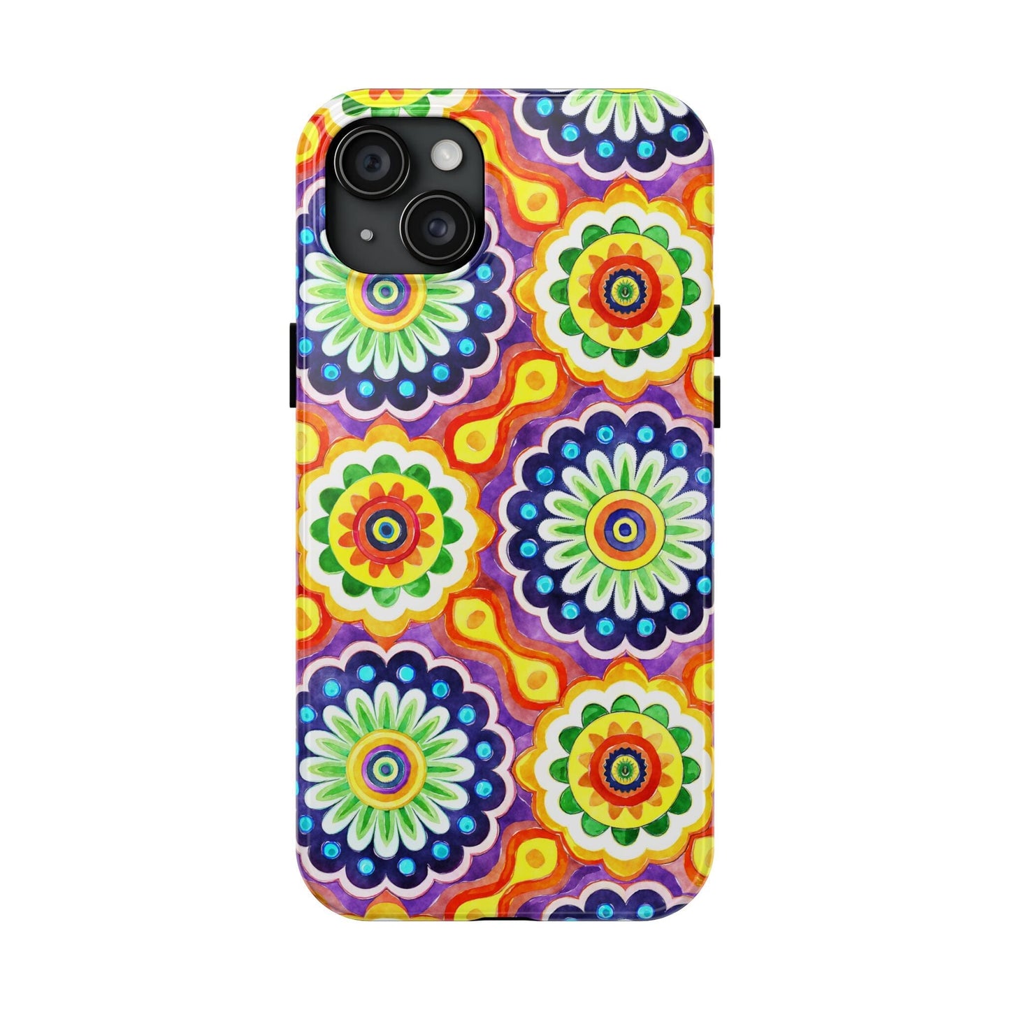 Rainbow Mandala Phone Case • Designed to Fit Most iPhone and Samsung Models Phone Case Printify iPhone 15 Plus