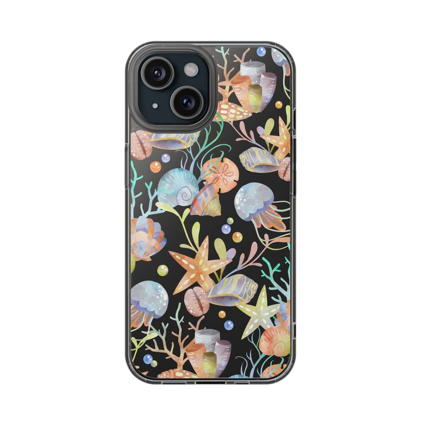 Seashell Phone Case, Beach Phone Case, Clear Phone Cases, Ocean Inspired Style, Beachy Summer Vibes iPhone 11-14 And Samsung Galaxy Cases Phone Case Printify iPhone 15 Without gift packaging
