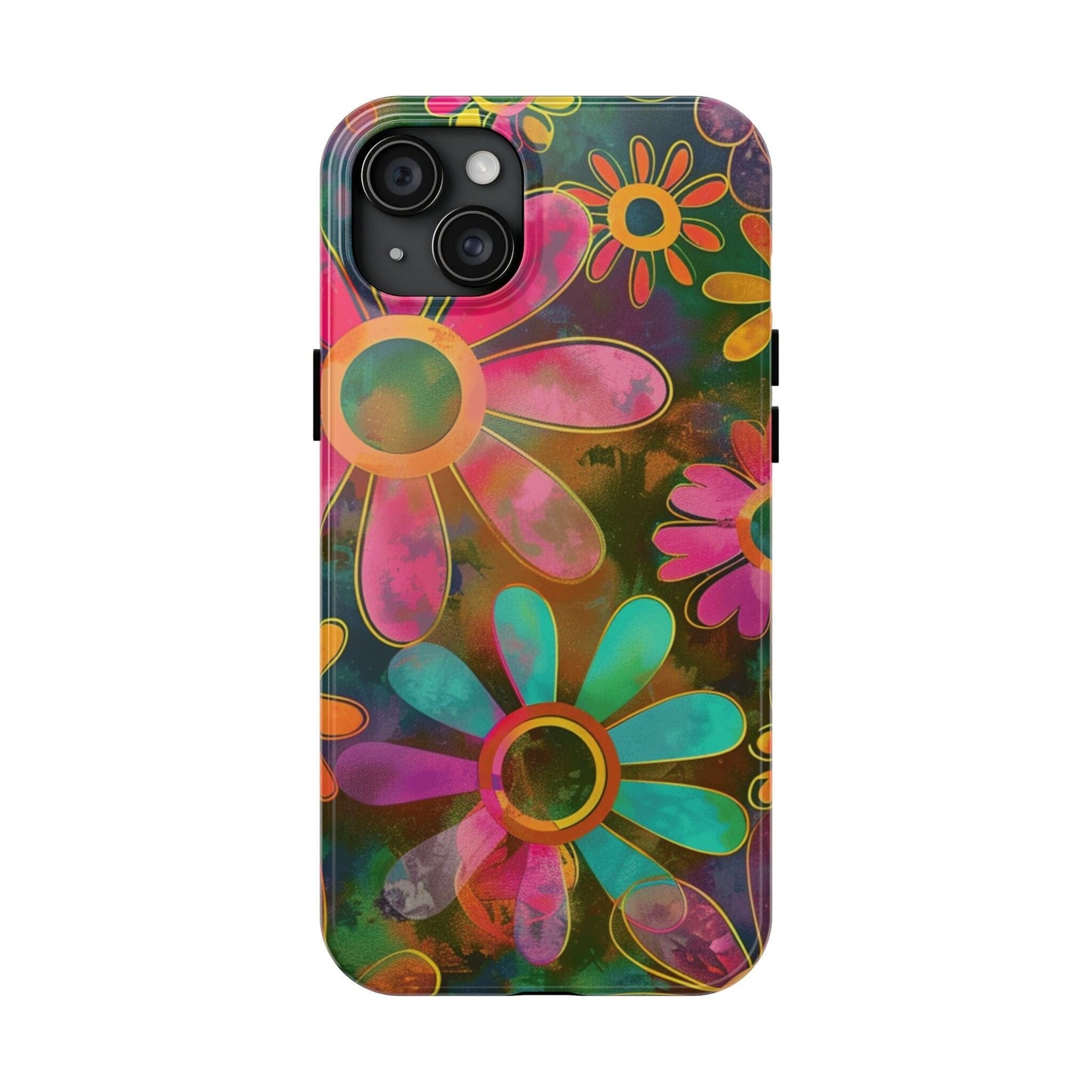70s Retro Daisy Phone Case • Impact Resistant Cases Designed to fit Most iPhone and Samsung Phones Phone Case Printify iPhone 15 Plus