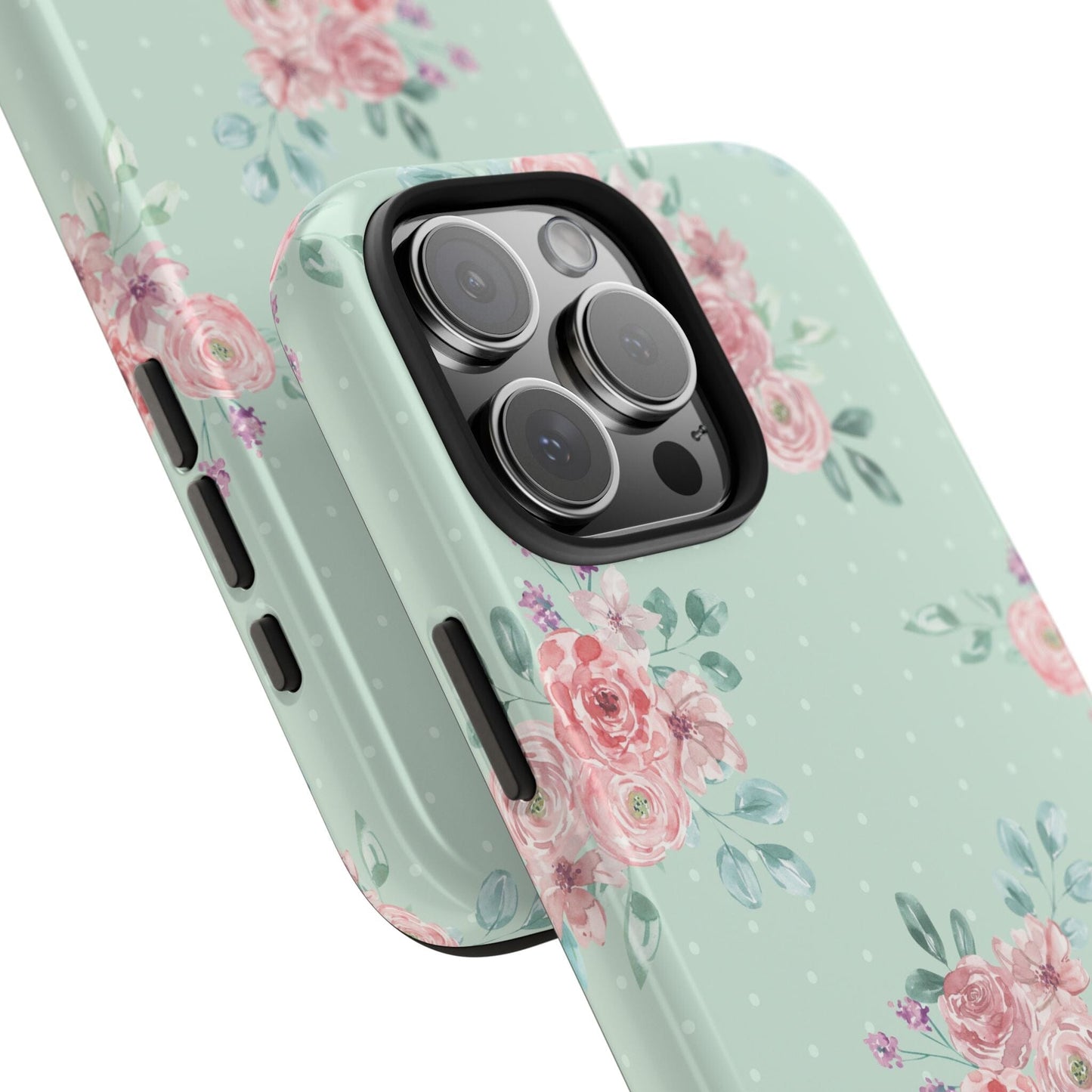 Green Floral Phone Case, Summer Flower Phonecases, Coquette Aesthetic iPhone Case for 15 14 13 12 Cell Phone Covers Phone Case Printify