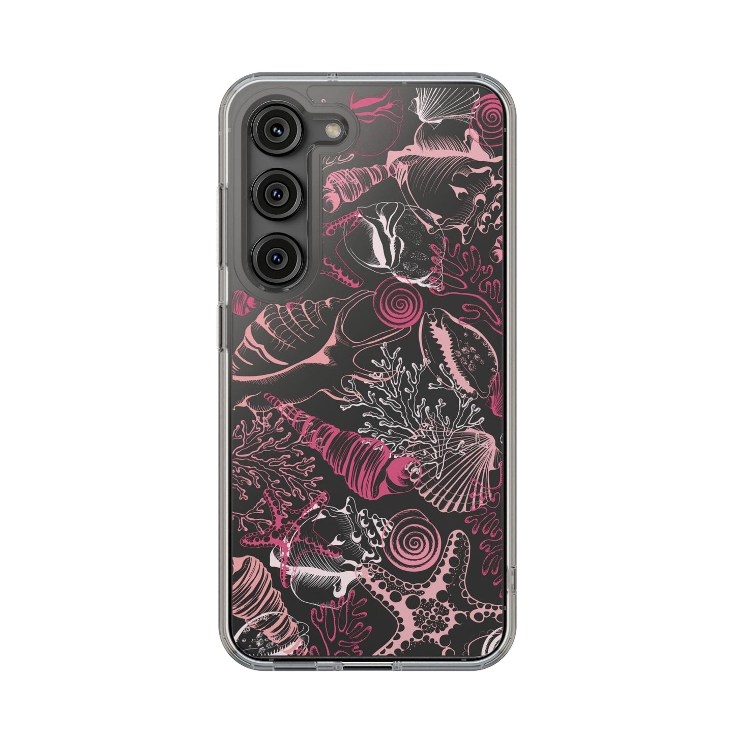 Pink Seashells Phone Case, Clear Summer Phone Cases Compatible with most iPhone and Samsung Galaxy Models Phone Case Printify Samsung Galaxy S23