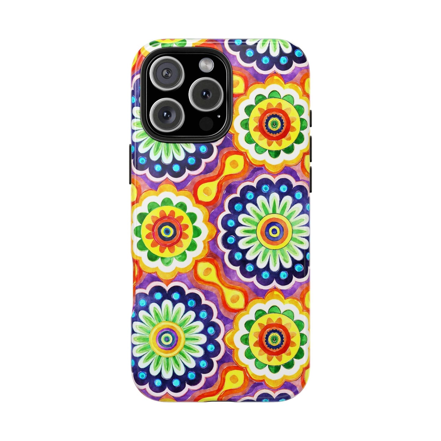Rainbow Mandala Phone Case • Designed to Fit Most iPhone and Samsung Models Phone Case Printify iPhone 16 Pro Max