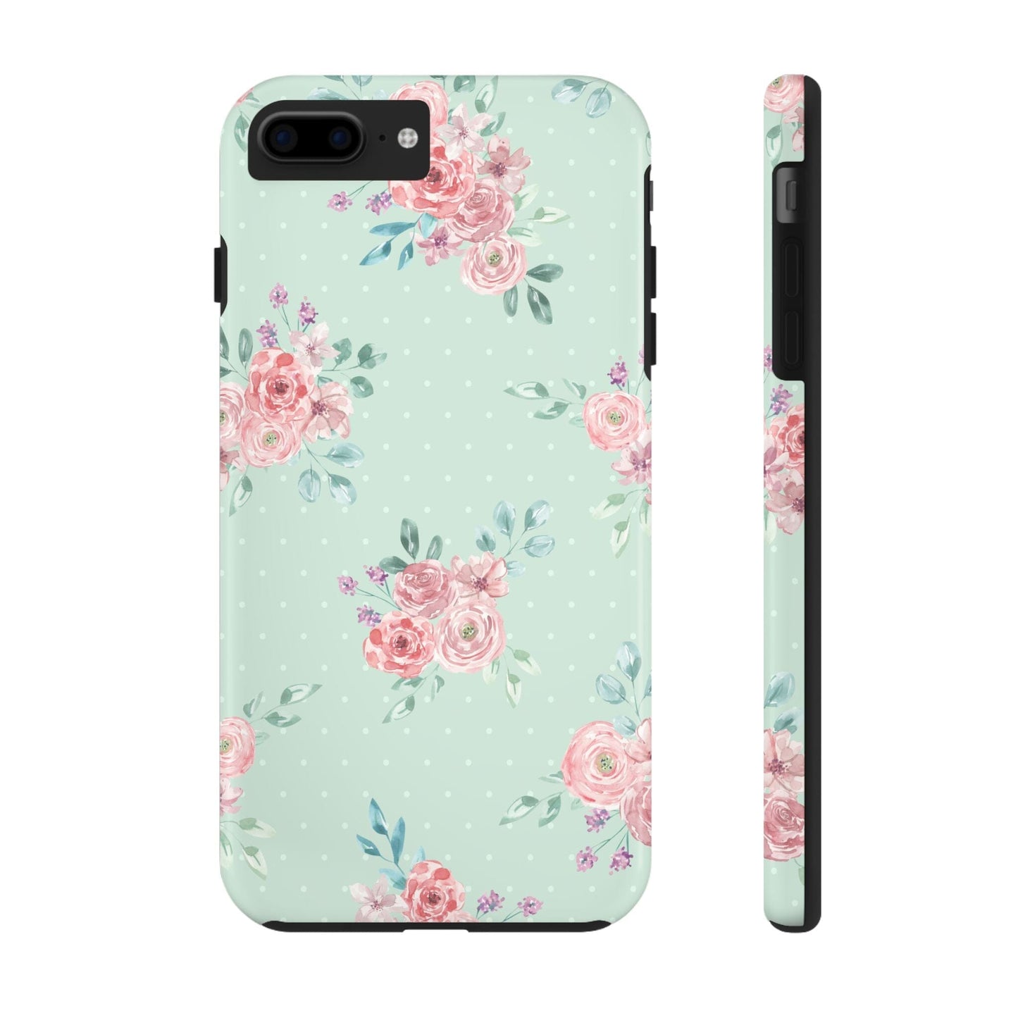Green Floral Phone Case, Summer Flower Phonecases, Coquette Aesthetic iPhone Case for 15 14 13 12 Cell Phone Covers Phone Case Printify iPhone 7 Plus, iPhone 8 Plus