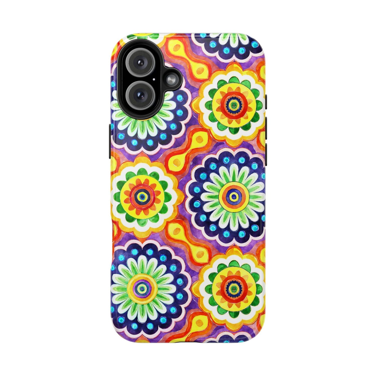 Rainbow Mandala Phone Case • Designed to Fit Most iPhone and Samsung Models Phone Case Printify iPhone 16 Plus
