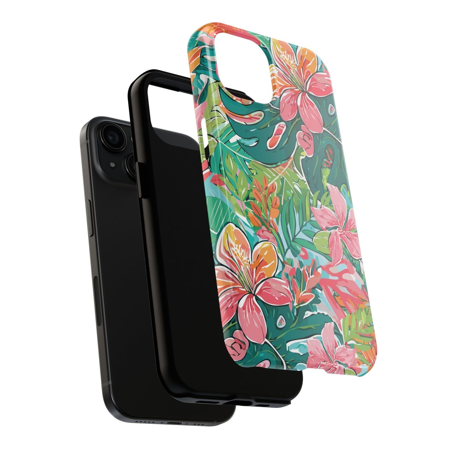 Tropical Brights Floral iPhone 16 Phone Cases • Designed to fit most iPhone and Samsung Models Phone Case Printify