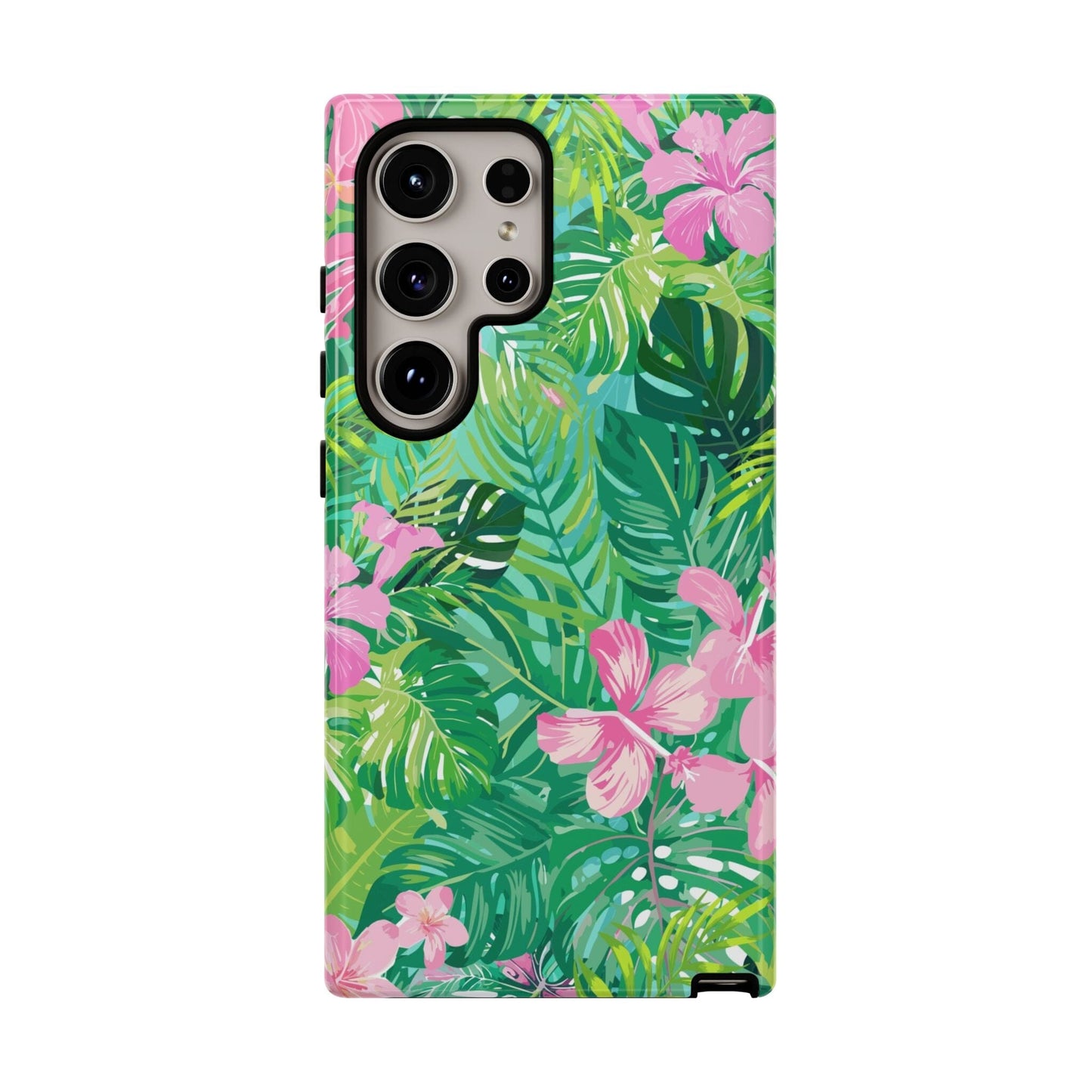 Tropical Pink Phone Case • Designed to Fit Most iPhone, Samsung and Google Models Phone Case Printify Samsung Galaxy S24 Ultra Glossy