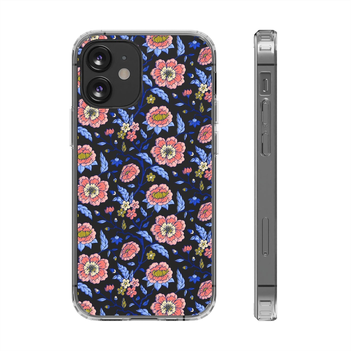 Clear Phone Case, iPhone 16 Pro Max Case, Chinoiserie Toile – Compatible with Most iPhone and Samsung Models Phone Case Printify iPhone 12 Mini Without gift packaging