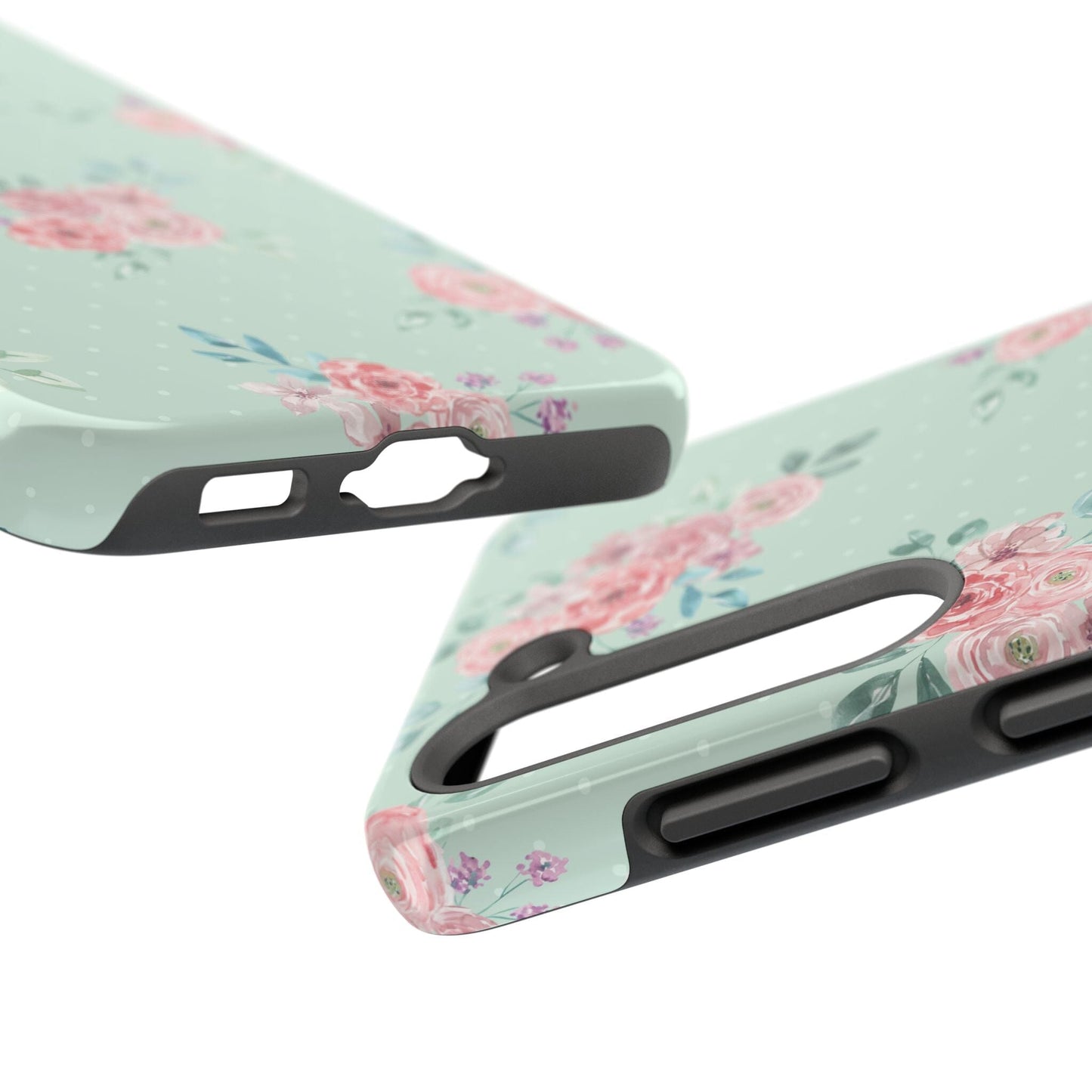 Green Floral Phone Case, Summer Flower Phonecases, Coquette Aesthetic iPhone Case for 15 14 13 12 Cell Phone Covers Phone Case Printify