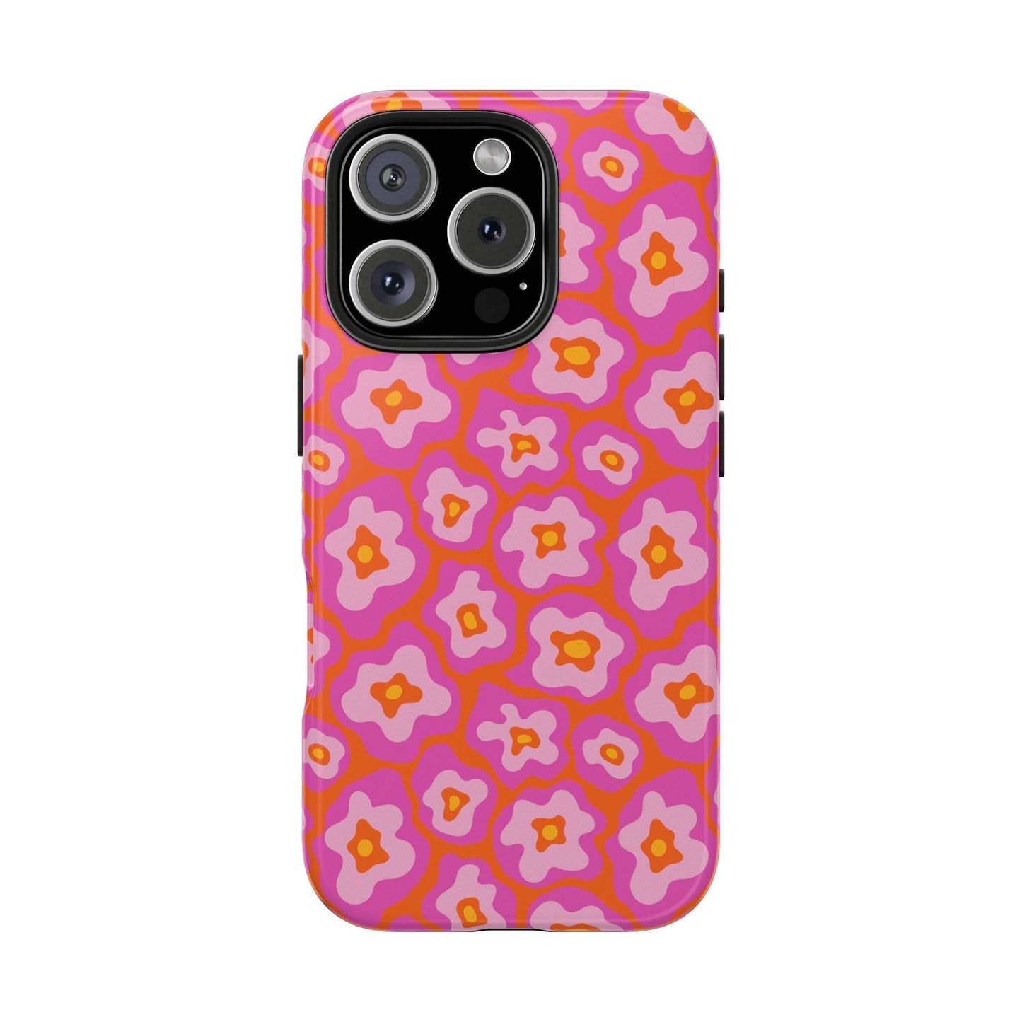 Abstract Pink Floral Phone Case • Tough Phone Case Designed to fit most iPhone and Samsung Phones Phone Case Printify iPhone 16 Pro