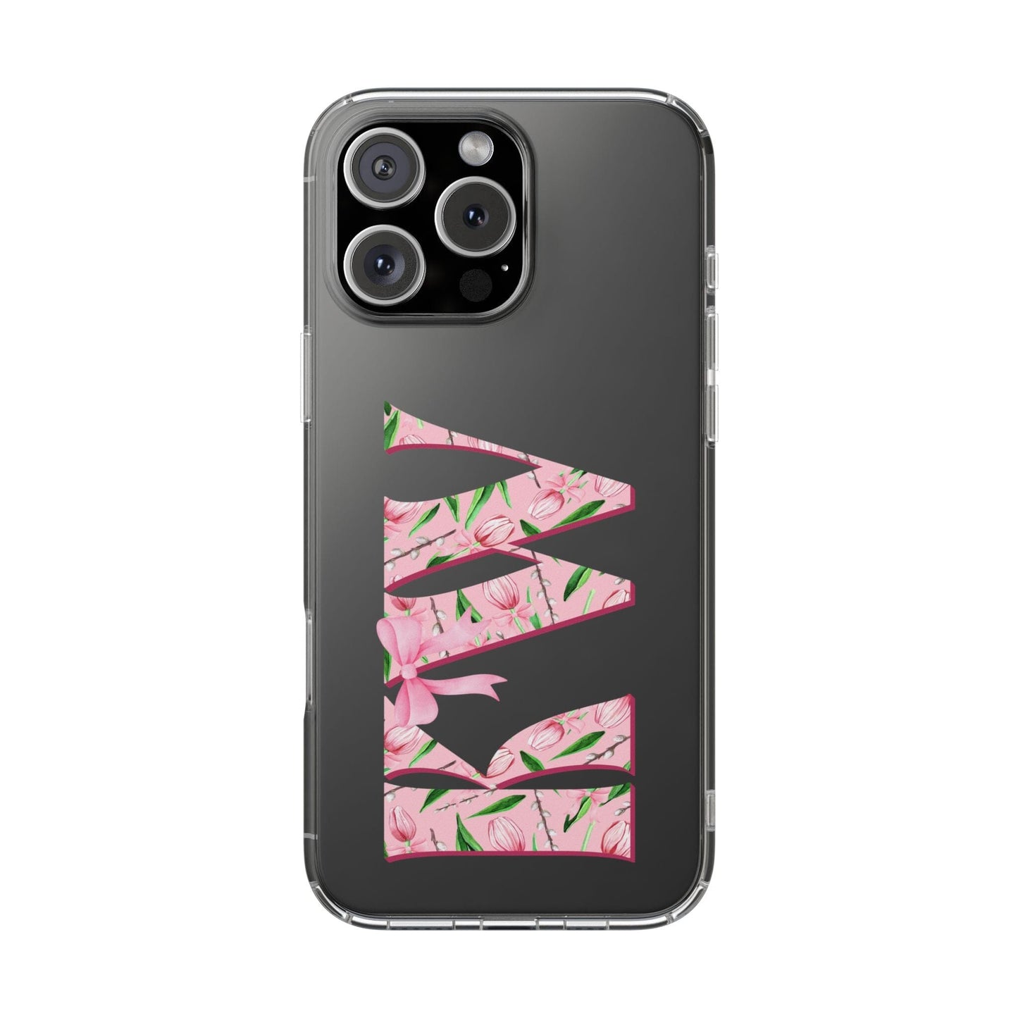 Initials iPhone 16 Pro Case, Clear Phone Cases • Designed to fit Most iPhone and Samsung Phones Phone Case Printify iPhone 16 Pro Max Without gift packaging