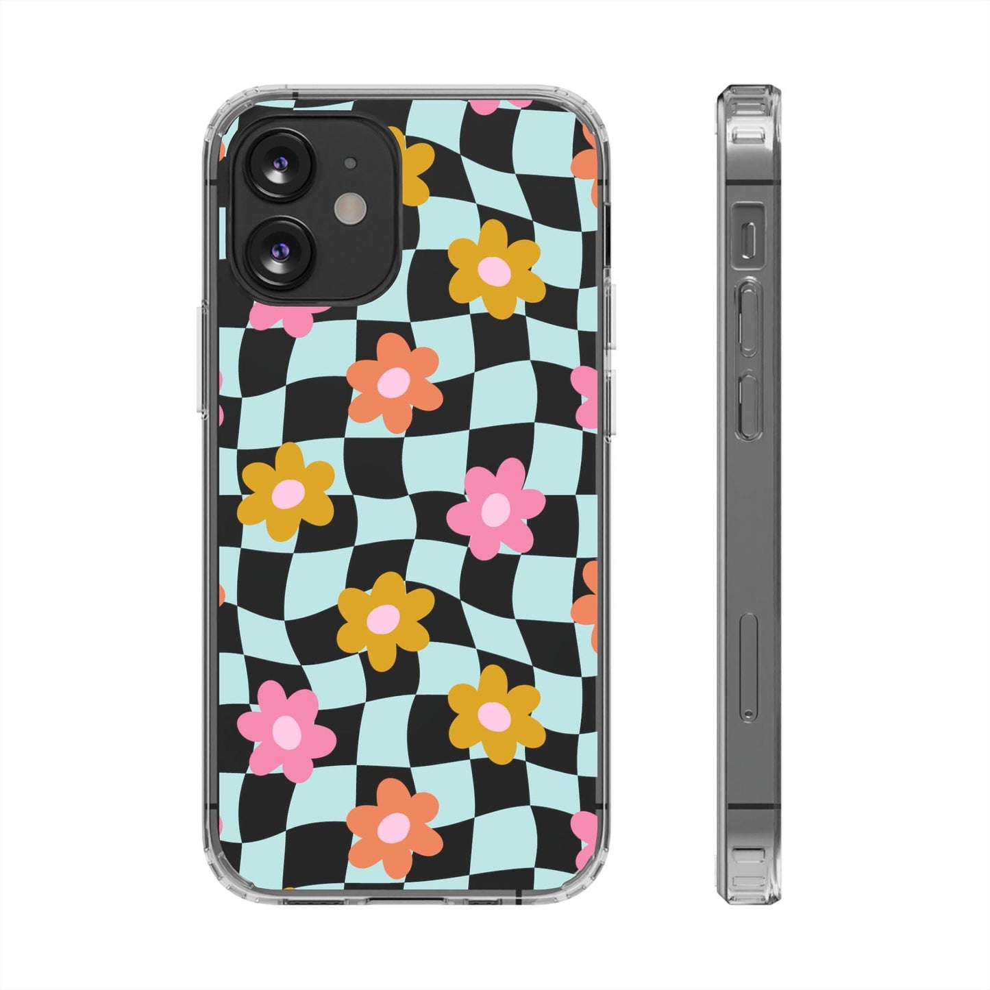 Cute Coconut Girl iPhone Cases • Colorful Floral Clear Phone Case Designed to fit Most iPhone and Samsung Models Phone Case Printify iPhone 12 Mini Without gift packaging