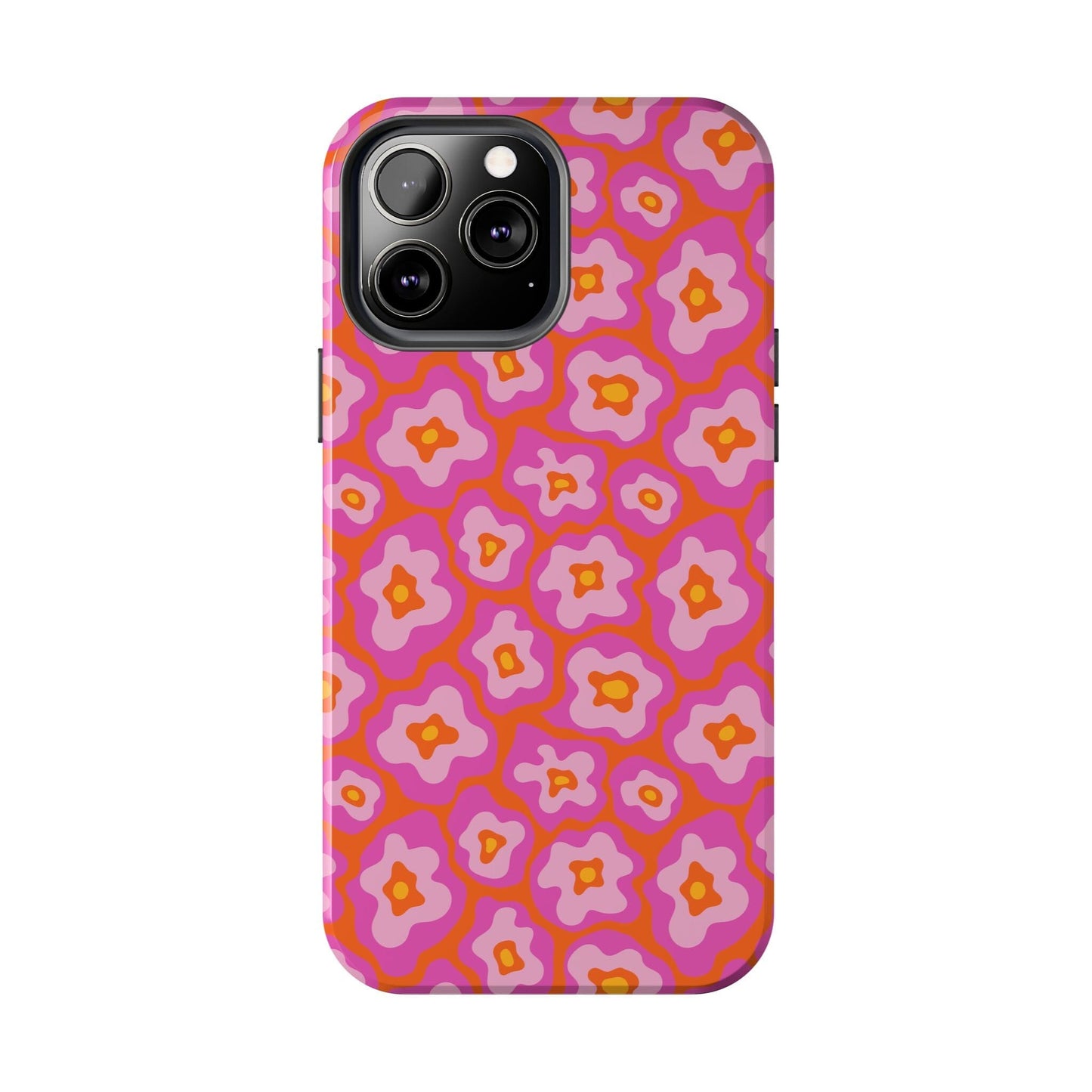 Abstract Pink Floral Phone Case • Tough Phone Case Designed to fit most iPhone and Samsung Phones Phone Case Printify