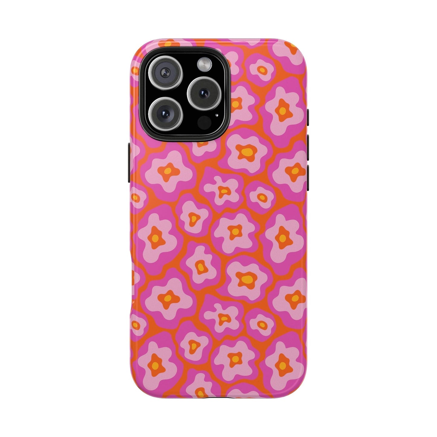 Abstract Pink Floral Phone Case • Tough Phone Case Designed to fit most iPhone and Samsung Phones Phone Case Printify iPhone 16 Pro Max