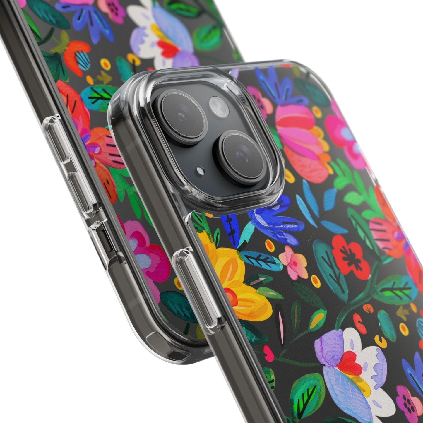 Folk Art Flowers Clear Phone Cases • Summer Floral Phone Case Designed to fit most iPhone and Samsung Phones Phone Case Printify