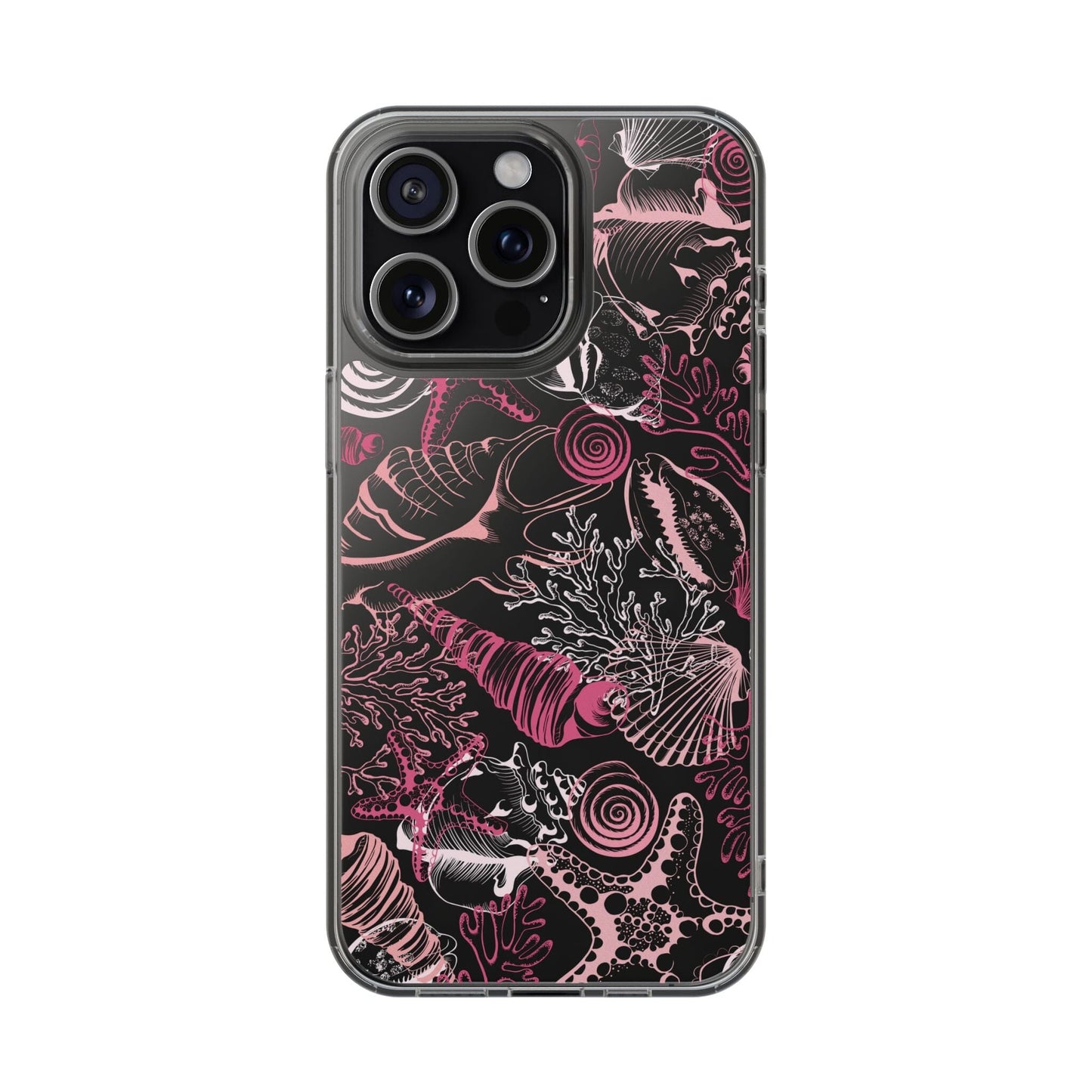 Pink Seashells Phone Case, Clear Summer Phone Cases Compatible with most iPhone and Samsung Galaxy Models Phone Case Printify iPhone 15 Pro Max