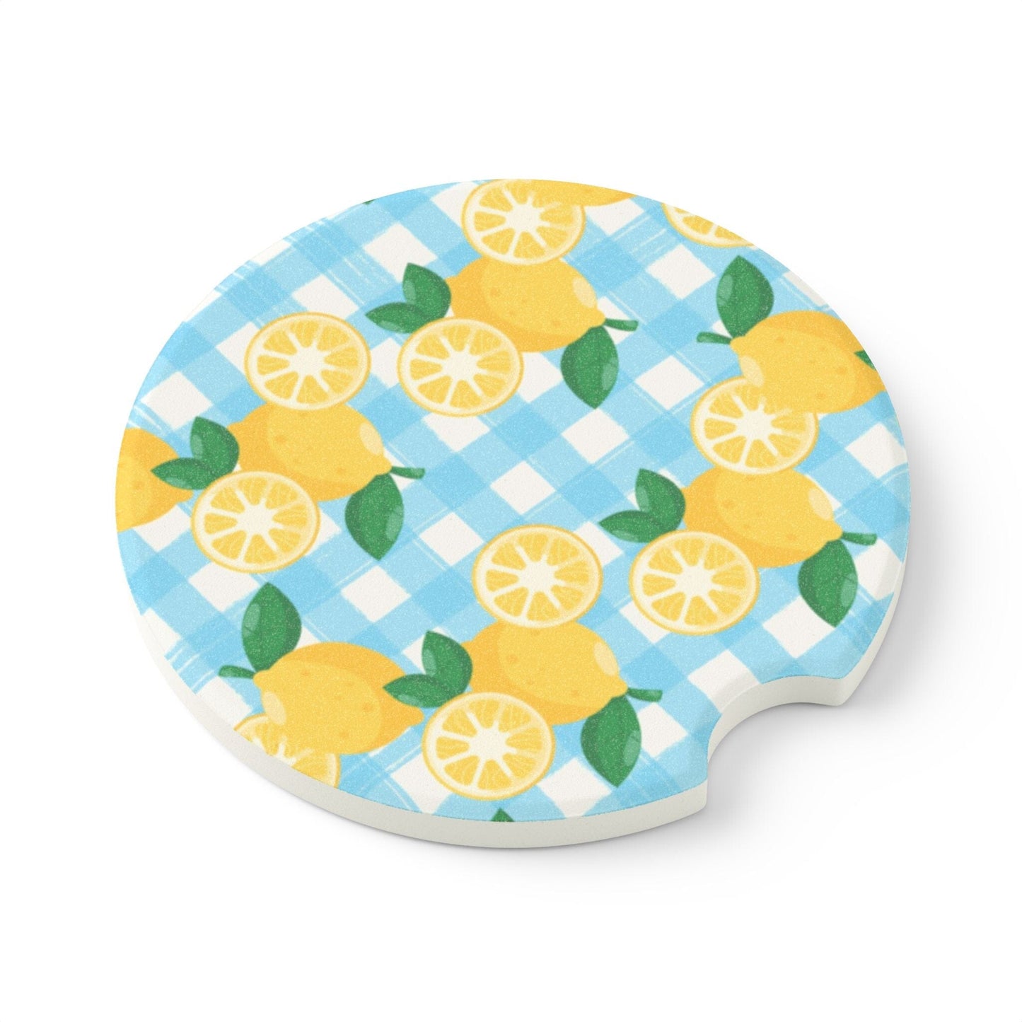 Summer Lemons Car Coaster, Fruit Drink Cup Coasters for Car • Cute Car Accessories Home Decor Printify 2.6'' × 2.6" 1pc