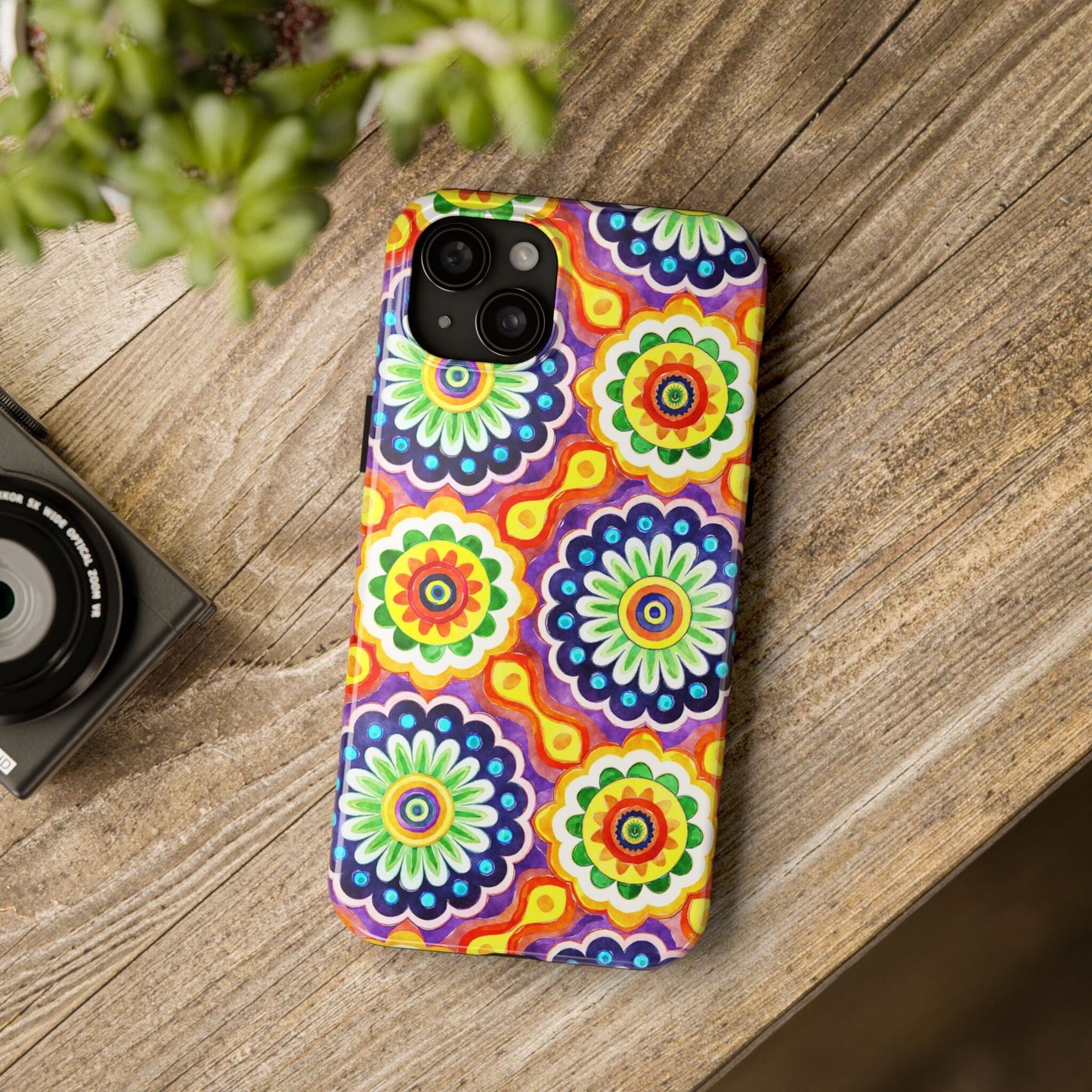 Rainbow Mandala Phone Case • Designed to Fit Most iPhone and Samsung Models Phone Case Printify
