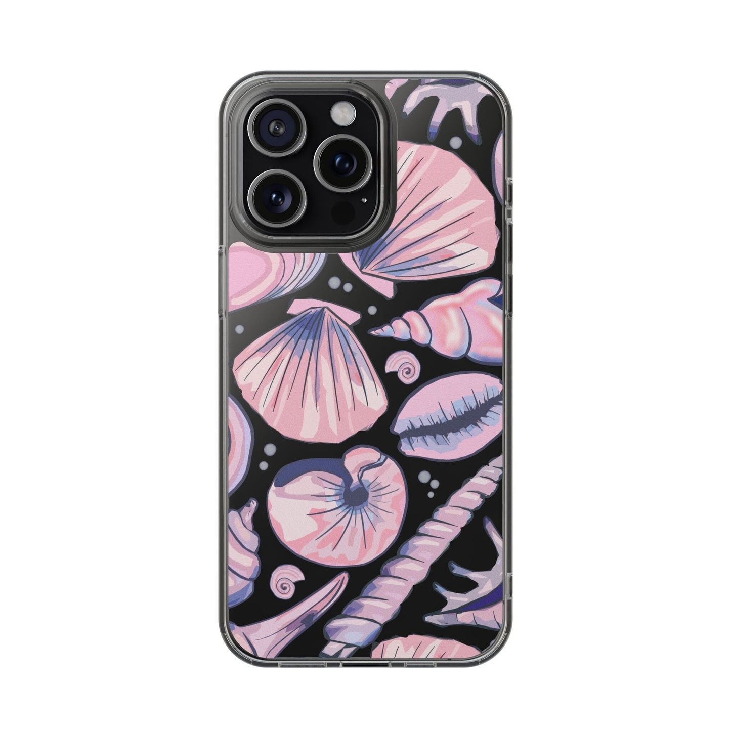 Ocean-Inspired Clear Phone Case, Coastal Aesthetic, Shells Pattern, Summer Vibes iPhone 16 Pro Case, iPhone 15, iPhone 14, Samsung Galaxy Phone Case Printify iPhone 15 Pro Max Without gift packaging