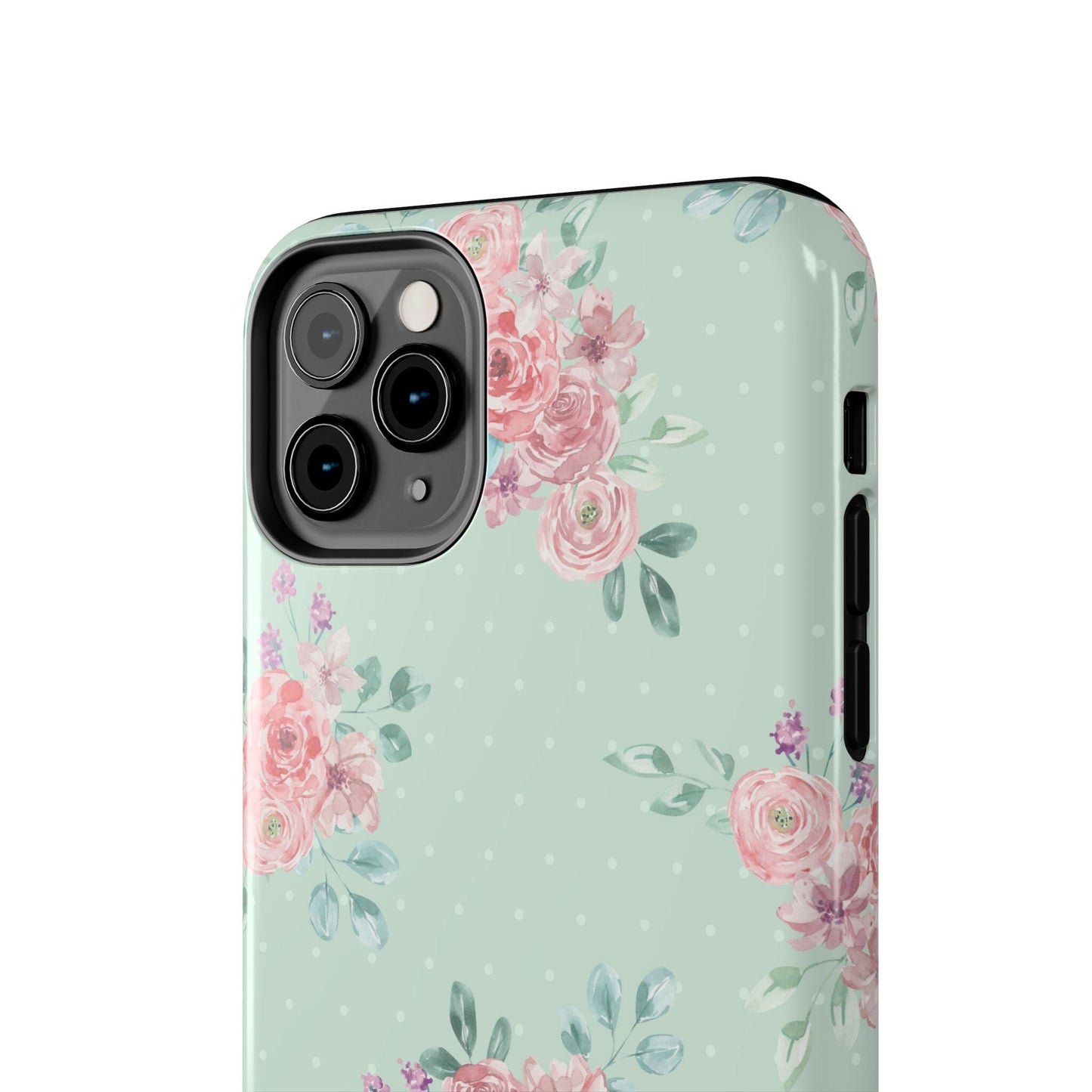 Green Floral Phone Case, Summer Flower Phonecases, Coquette Aesthetic iPhone Case for 15 14 13 12 Cell Phone Covers Phone Case Printify