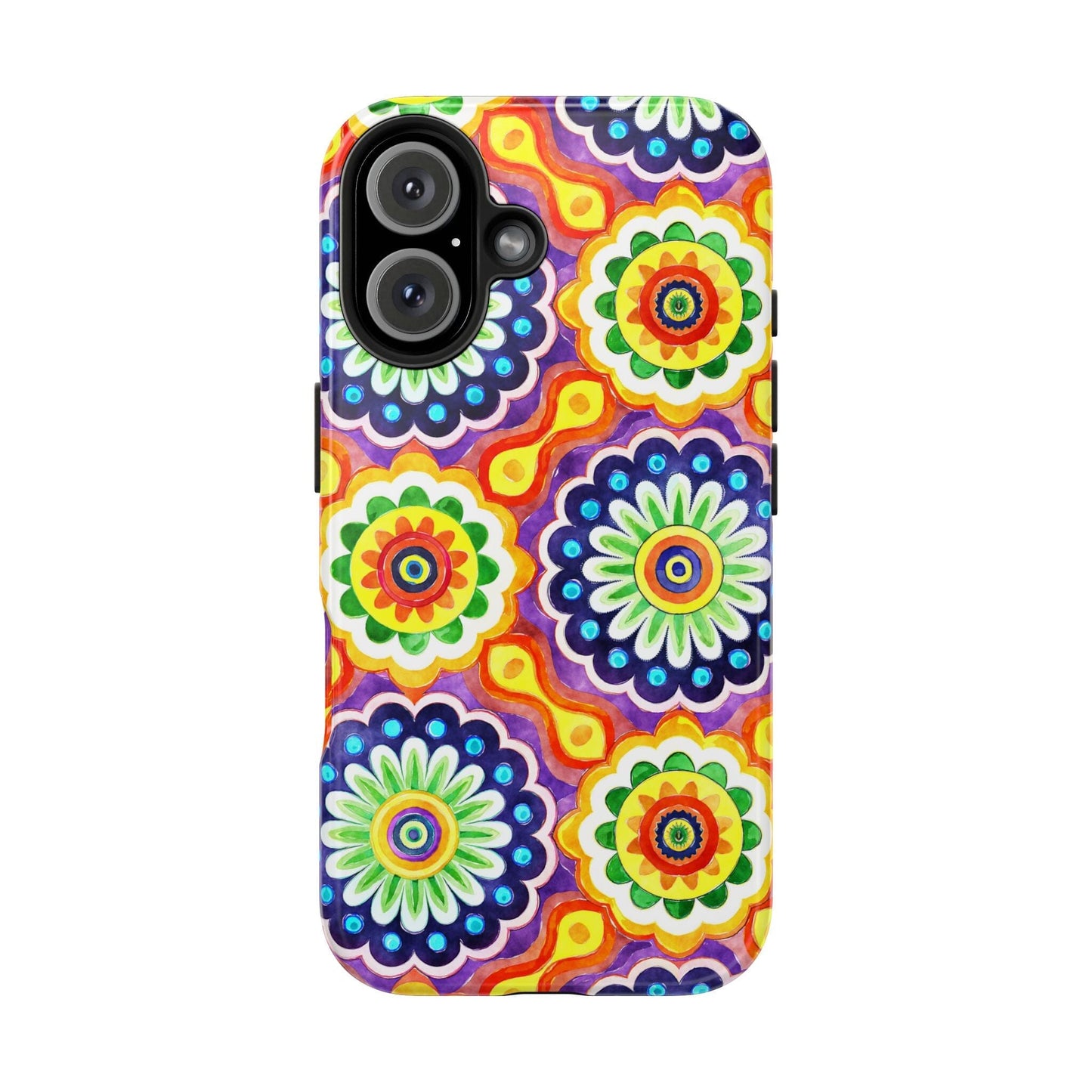 Rainbow Mandala Phone Case • Designed to Fit Most iPhone and Samsung Models Phone Case Printify iPhone 16