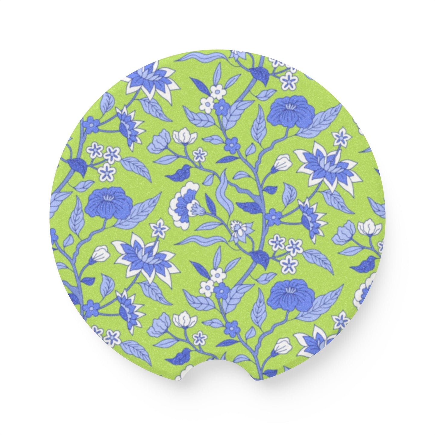 Toile Car Coaster, Green Botanical Car Accessories, Drink Cup Holder Coaster, Coquette Aesthetic Home Decor Printify 2.6'' × 2.6" 1pc
