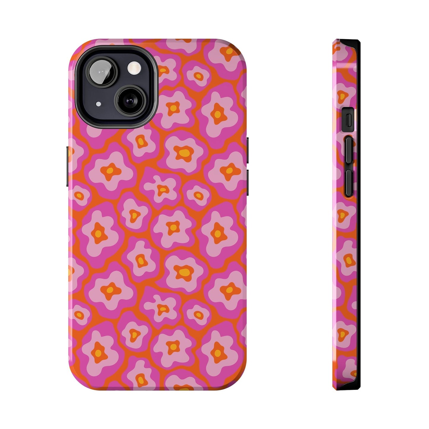 Abstract Pink Floral Phone Case • Tough Phone Case Designed to fit most iPhone and Samsung Phones Phone Case Printify iPhone 13