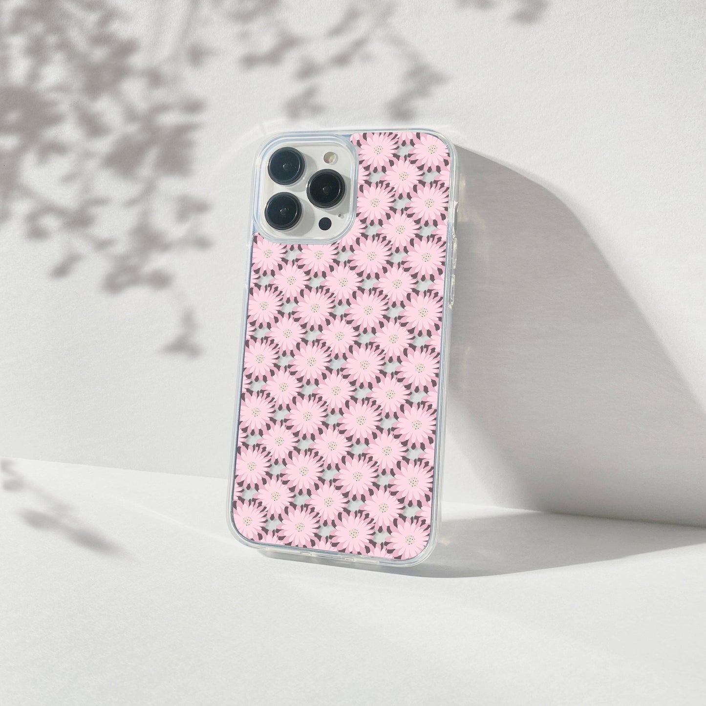 Retro Daisies Clear Floral Phone Case • Designed to fit most iPhone and Samsung Phones Phone Case Printify