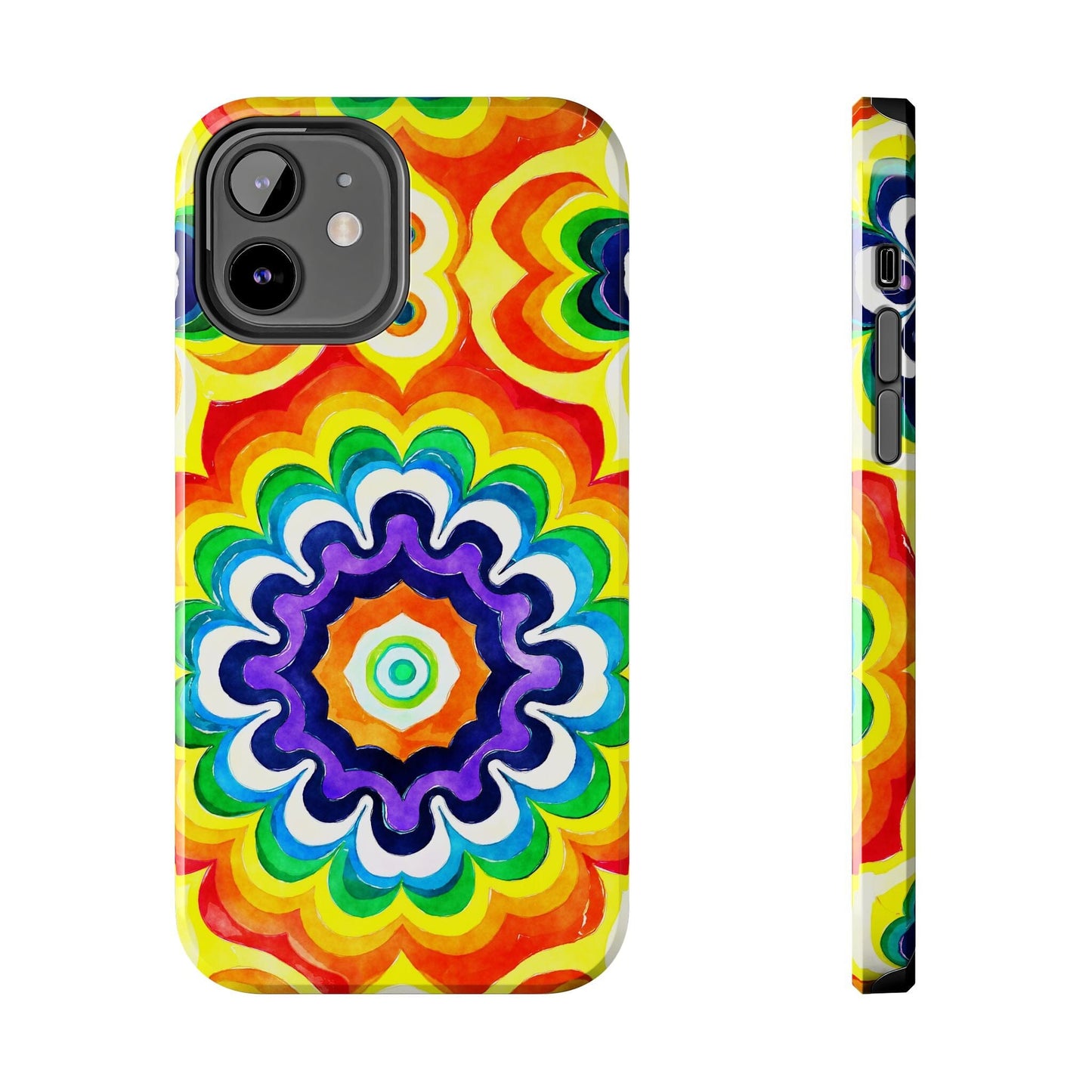 Vibrant Mandala Phone Case • Designed to Fit Most iPhone and Samsung Models Phone Case Printify iPhone 12