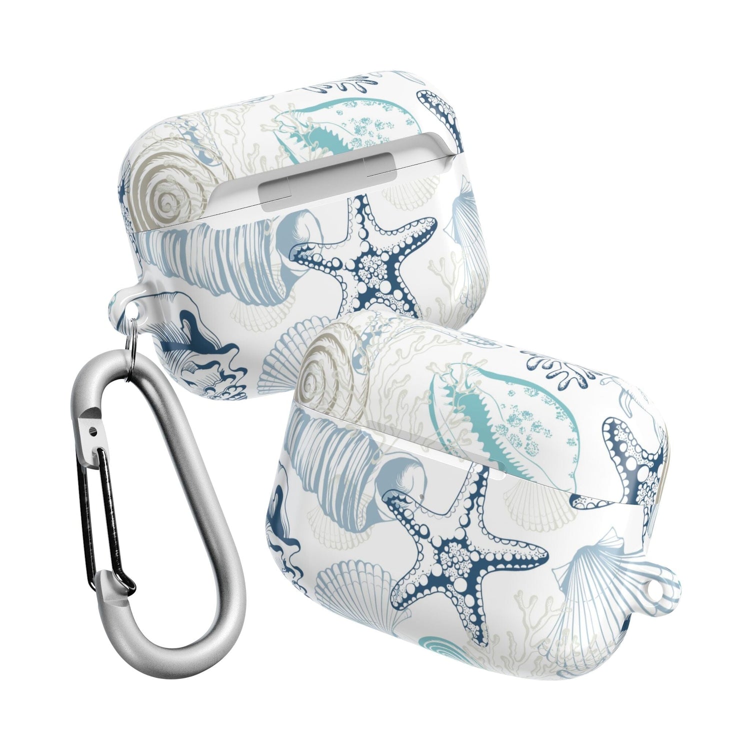 Blue Seashells AirPods Case, Ocean-Inspired Case for Earbuds • Cute Phone Accessories Accessories Printify