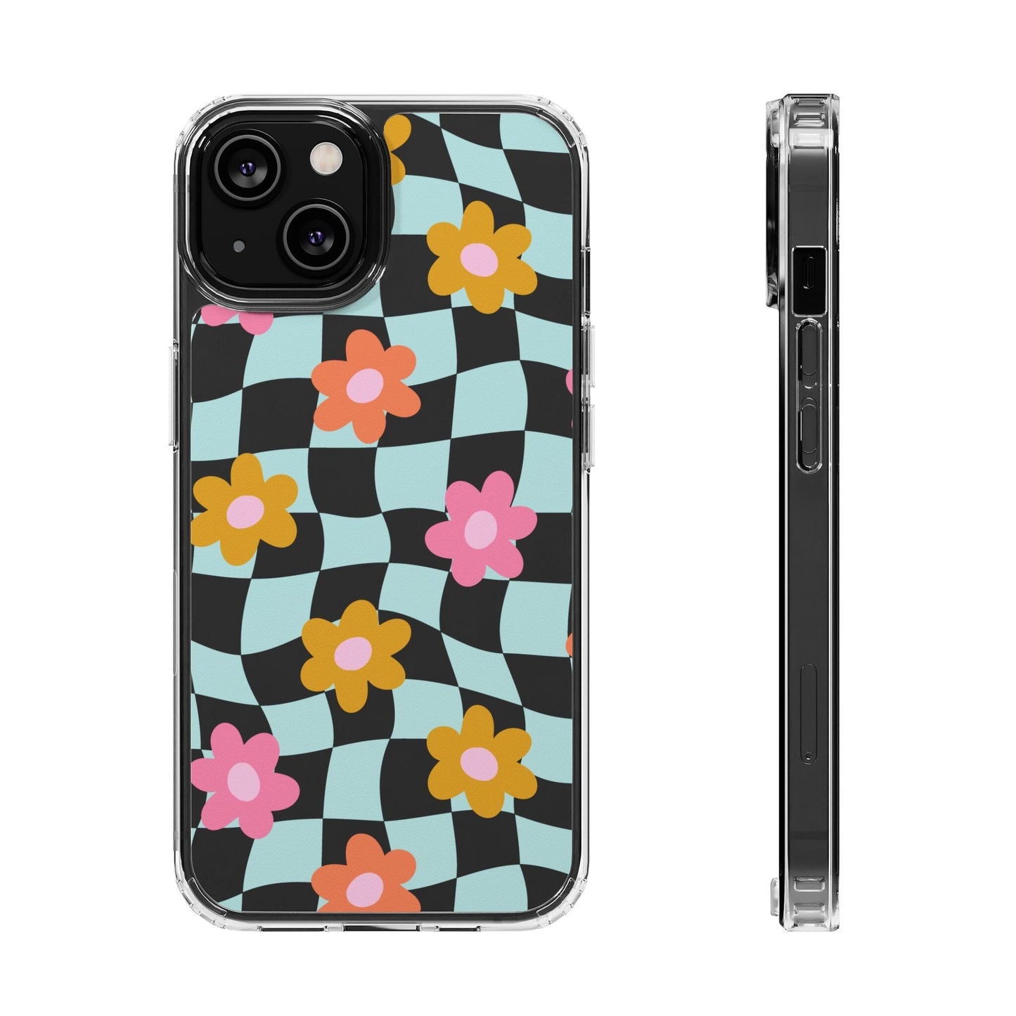 Cute Coconut Girl iPhone Cases • Colorful Floral Clear Phone Case Designed to fit Most iPhone and Samsung Models Phone Case Printify iPhone 14 Without gift packaging