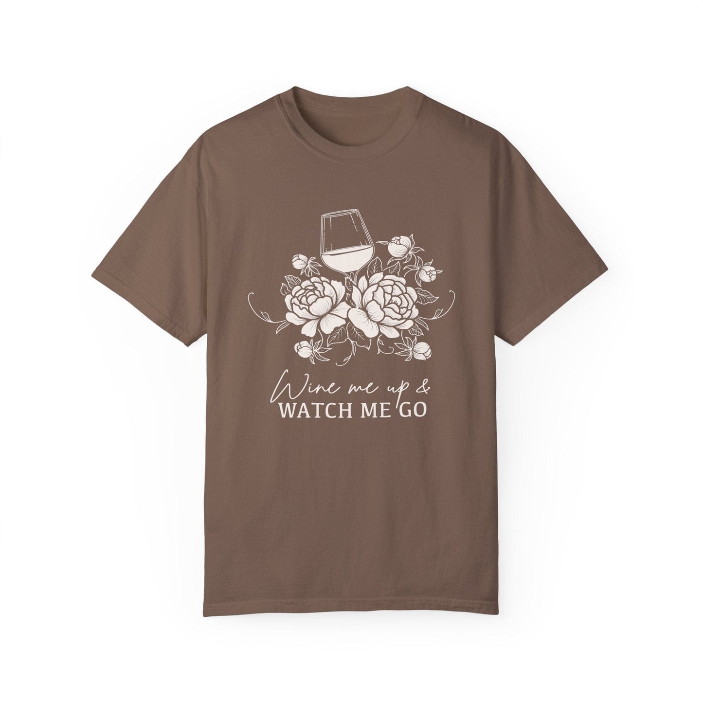 Wine Me Up And Watch Me Go, Menopausal Mom Shirt, Funny 5oth Birthday Shirt, Mental Health Shirt T-Shirt Printify Espresso S