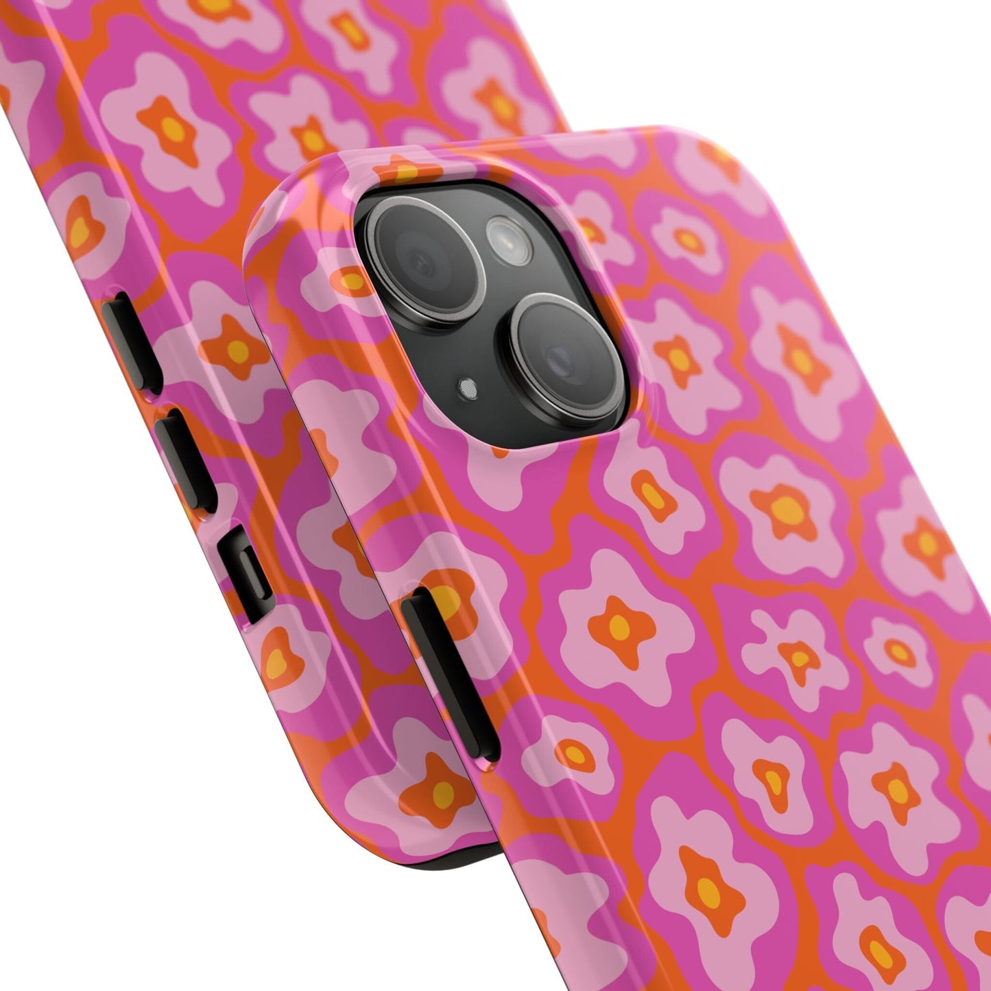 Abstract Pink Floral Phone Case • Tough Phone Case Designed to fit most iPhone and Samsung Phones Phone Case Printify
