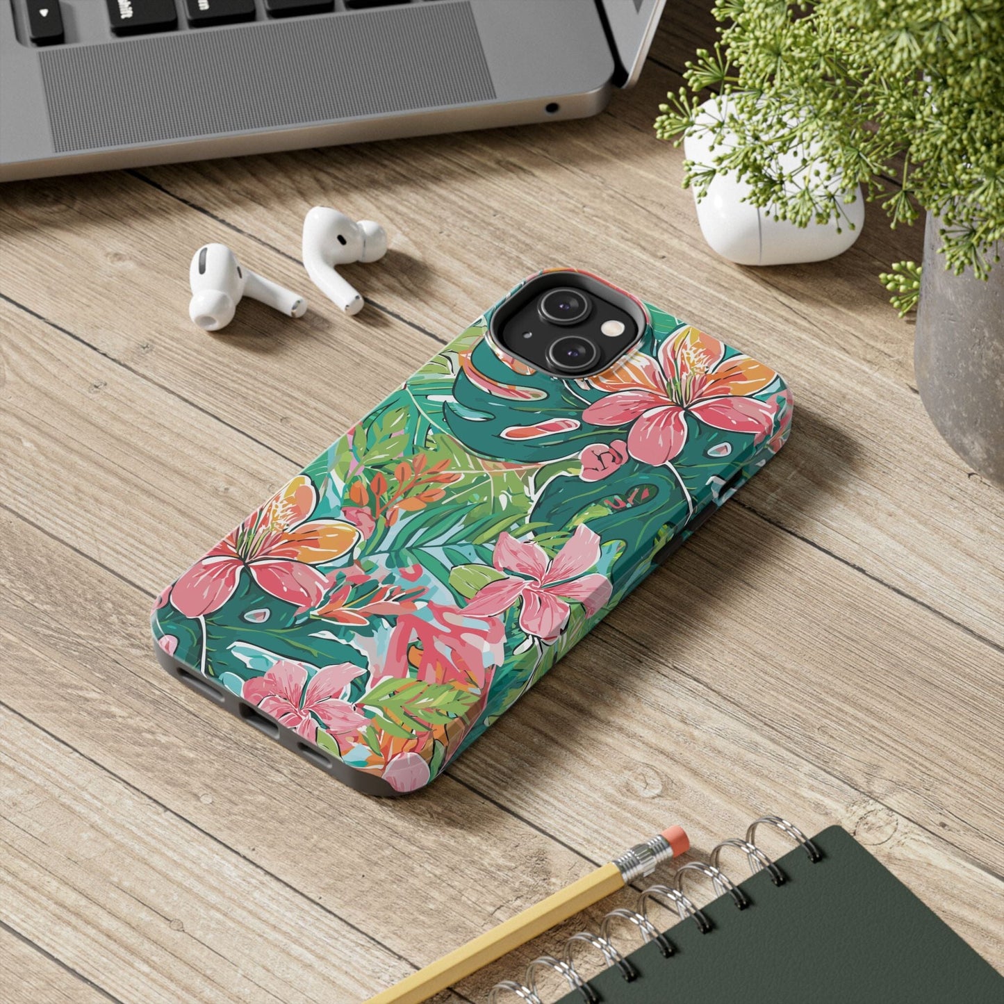 Tropical Brights Floral iPhone 16 Phone Cases • Designed to fit most iPhone and Samsung Models Phone Case Printify