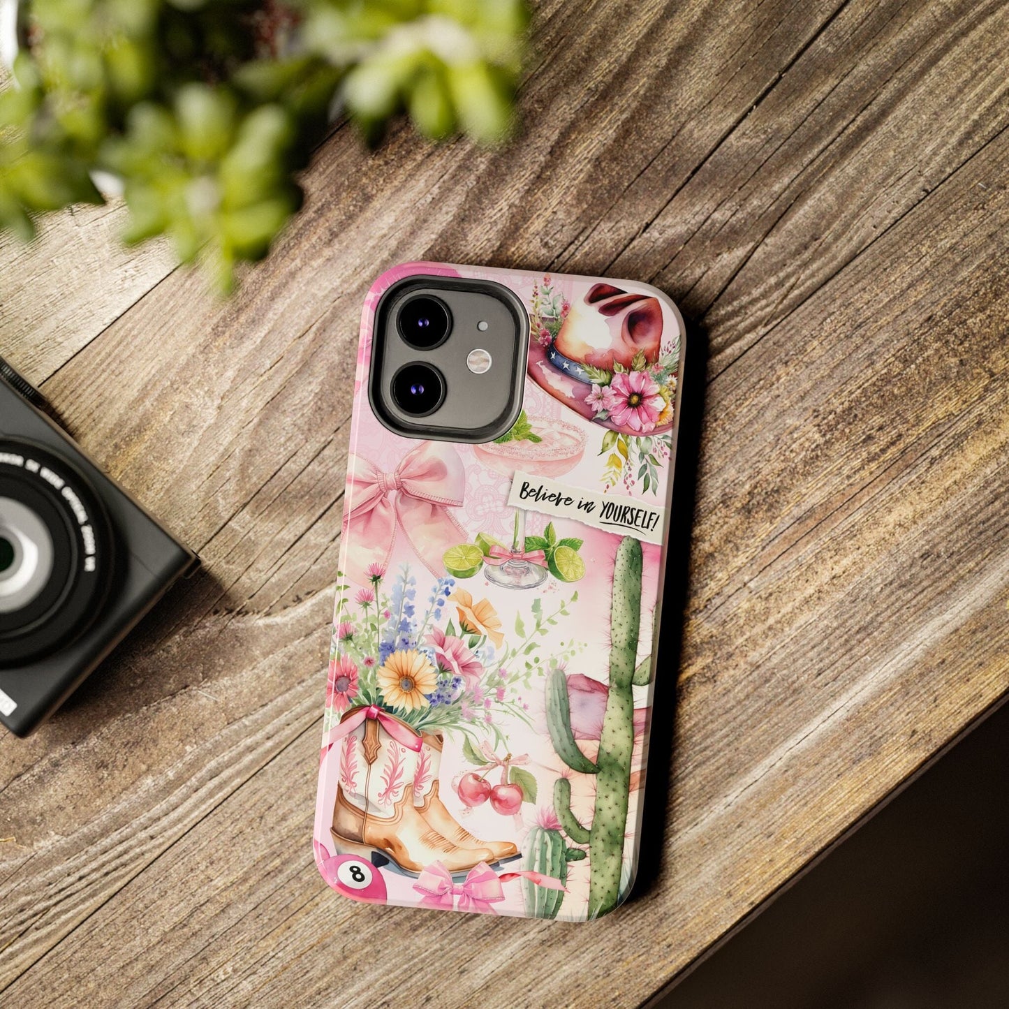 Pink Coquette Cowgirl Phone Case, Coastal Cowgirl Tough Phone Cases ~ Compatible with most iPhone and Samsung Models Phone Case Printify