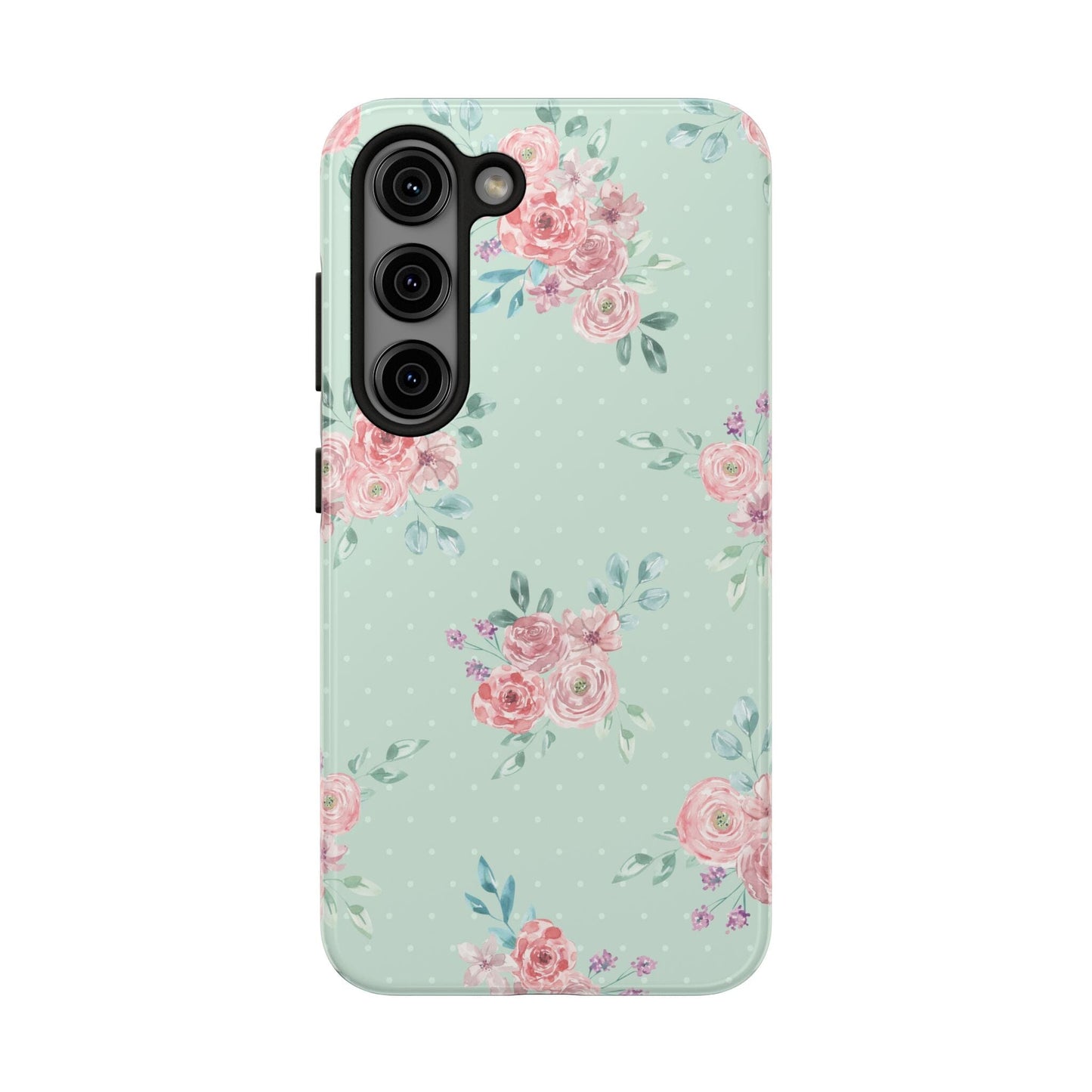 Green Floral Phone Case, Summer Flower Phonecases, Coquette Aesthetic iPhone Case for 15 14 13 12 Cell Phone Covers Phone Case Printify Samsung Galaxy S23