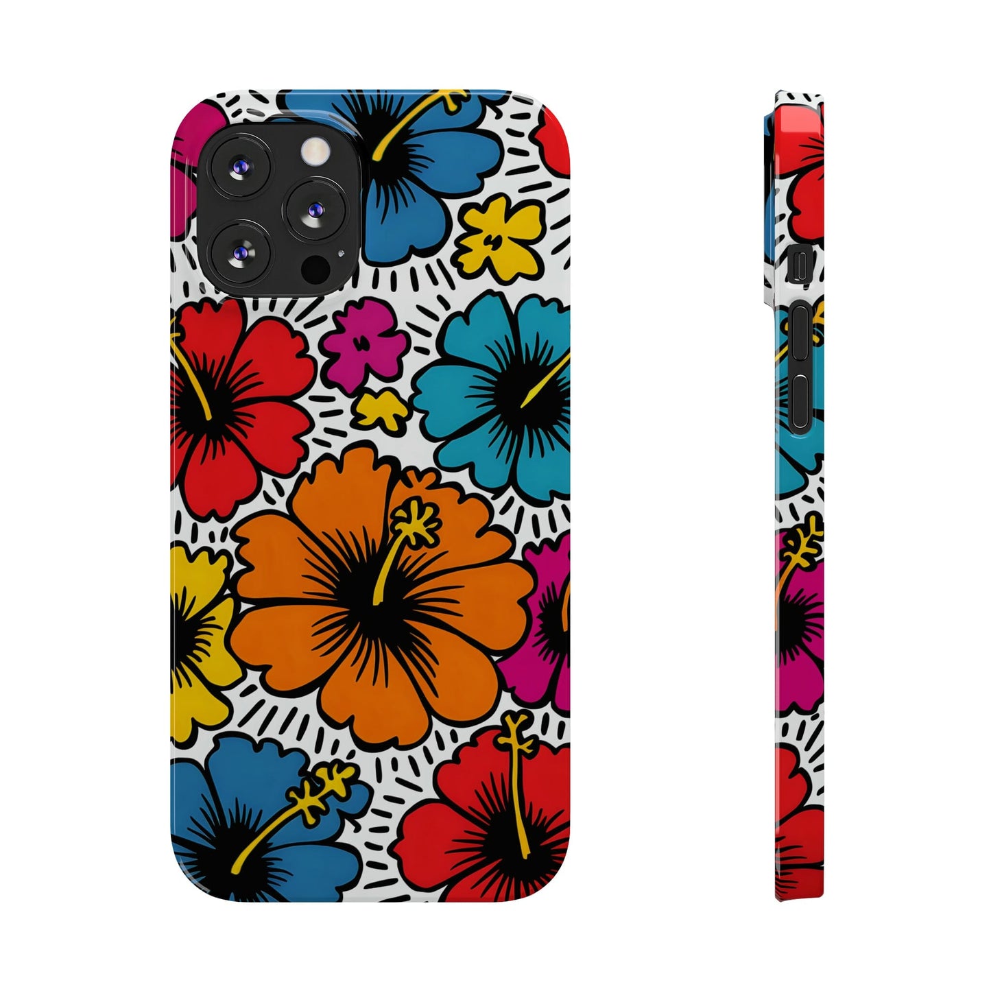 Coconut Girl Hibiscus Phone Case, Pop Art Design, Modern Art Cell Phone Case, iPhone 12-15 Phone Case Printify
