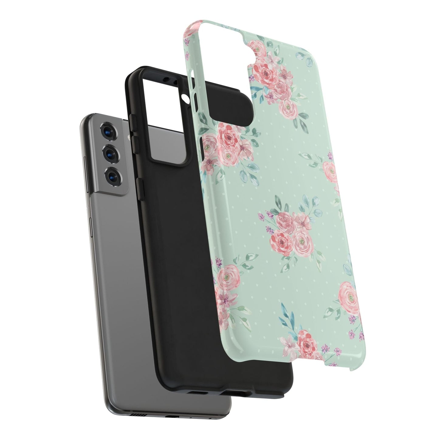 Green Floral Phone Case, Summer Flower Phonecases, Coquette Aesthetic iPhone Case for 15 14 13 12 Cell Phone Covers Phone Case Printify