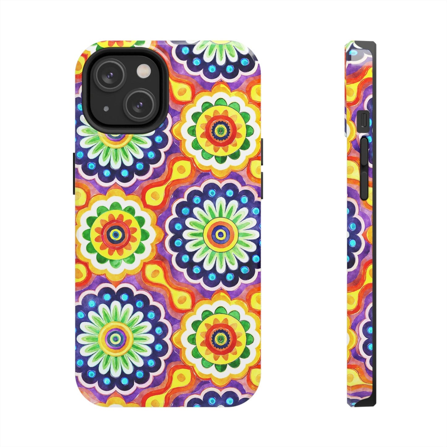 Rainbow Mandala Phone Case • Designed to Fit Most iPhone and Samsung Models Phone Case Printify iPhone 14