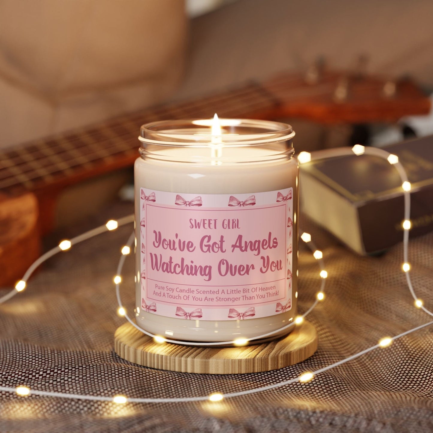 Coquette Inspirational Quotes Candle ~ Positivity Sayings Pink Bow Candles, Teenage Girl Gifts Home Decor Printify
