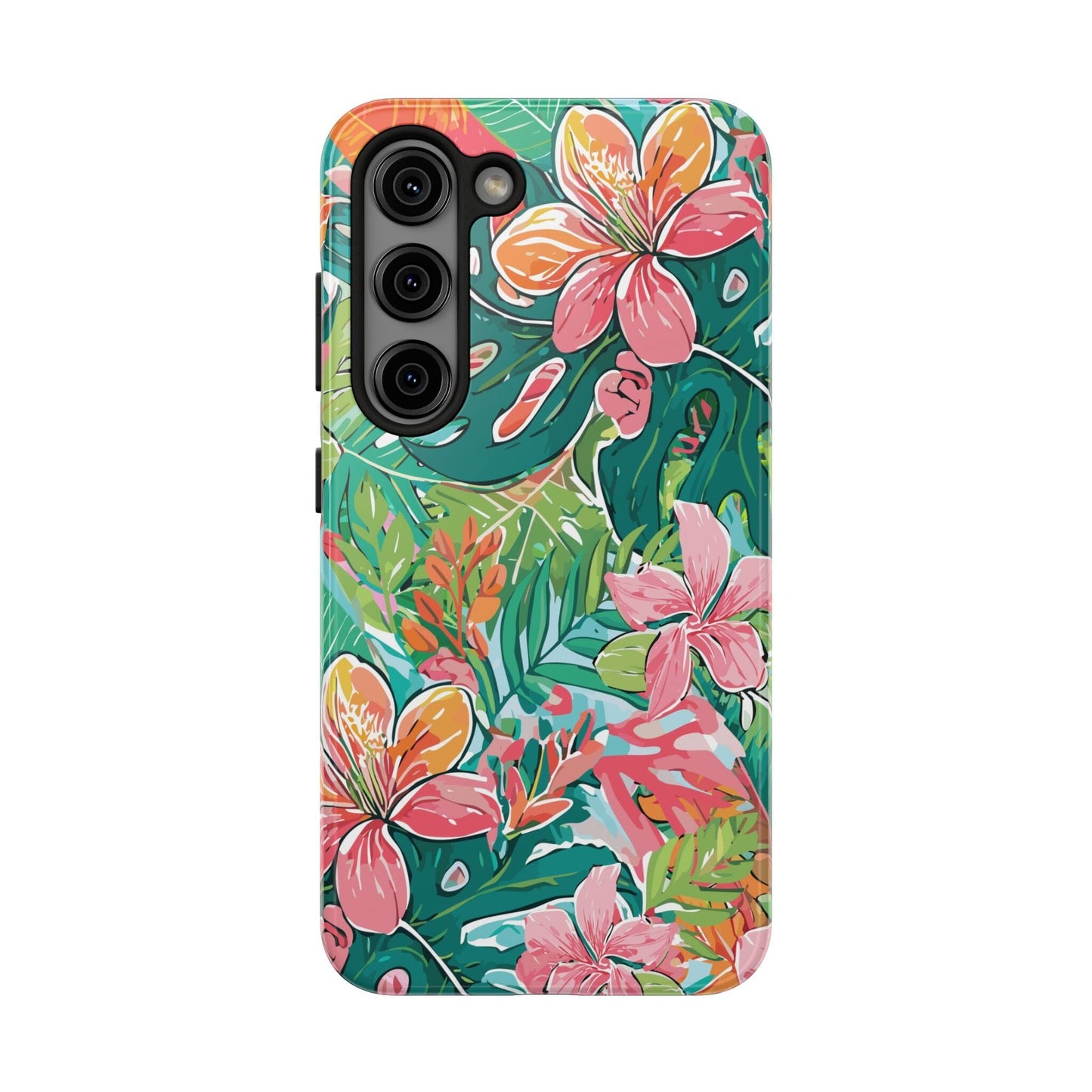 Tropical Brights Floral iPhone 16 Phone Cases • Designed to fit most iPhone and Samsung Models Phone Case Printify Samsung Galaxy S23