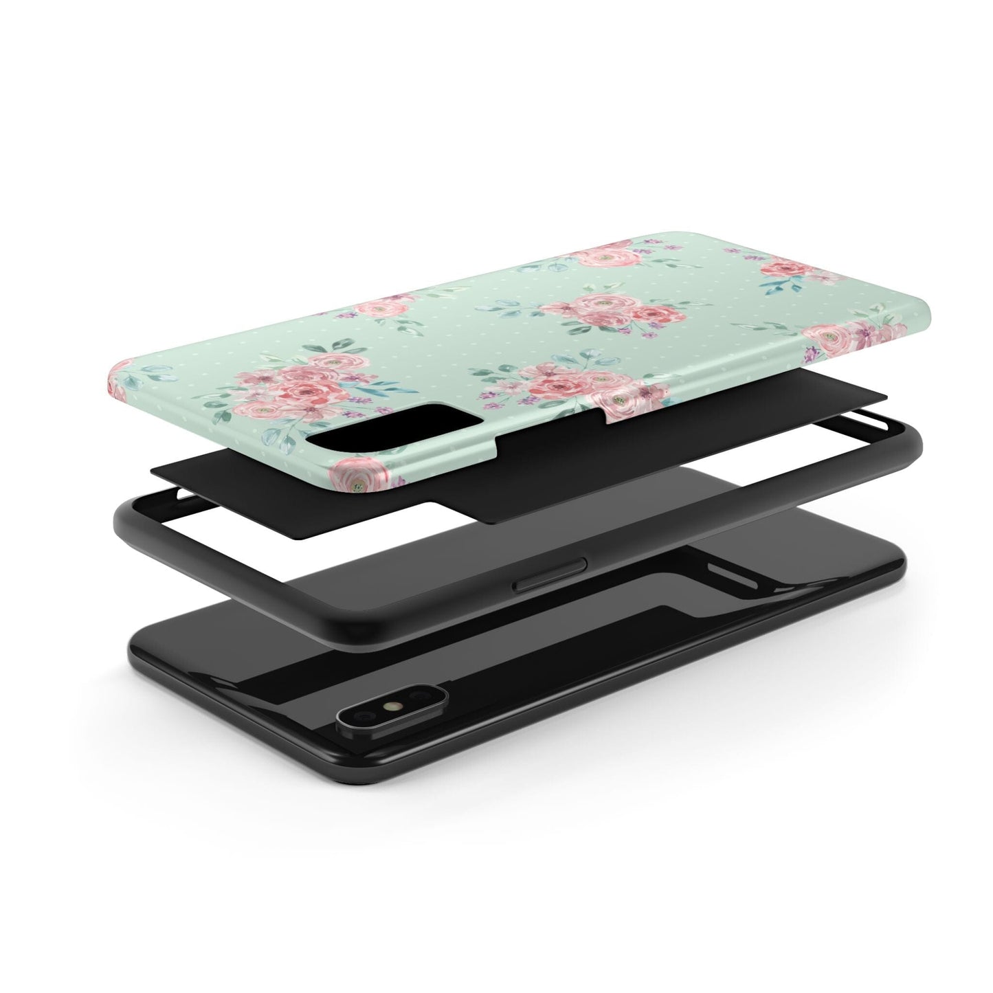 Green Floral Phone Case, Summer Flower Phonecases, Coquette Aesthetic iPhone Case for 15 14 13 12 Cell Phone Covers Phone Case Printify