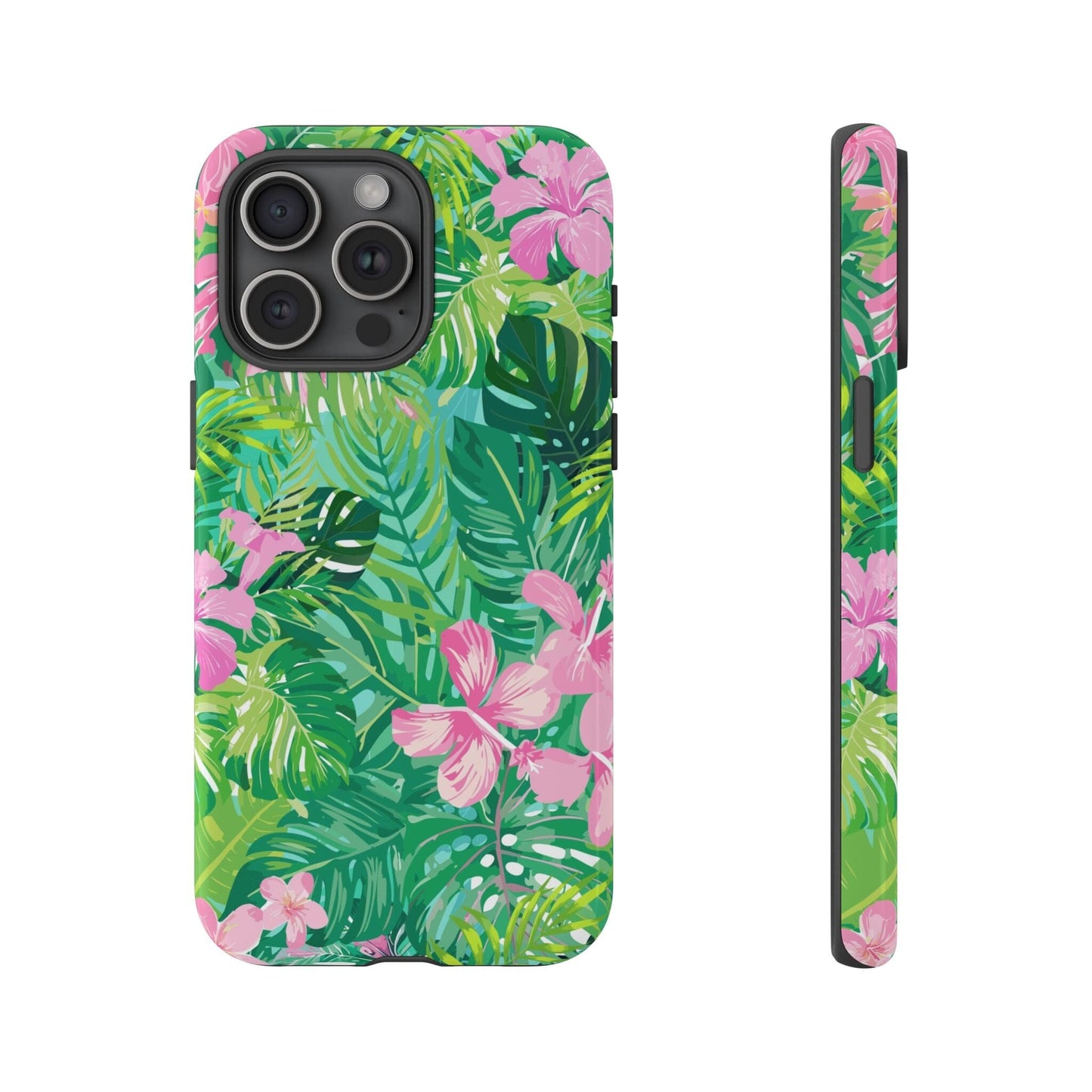Tropical Pink Phone Case • Designed to Fit Most iPhone, Samsung and Google Models Phone Case Printify iPhone 15 Pro Max Glossy